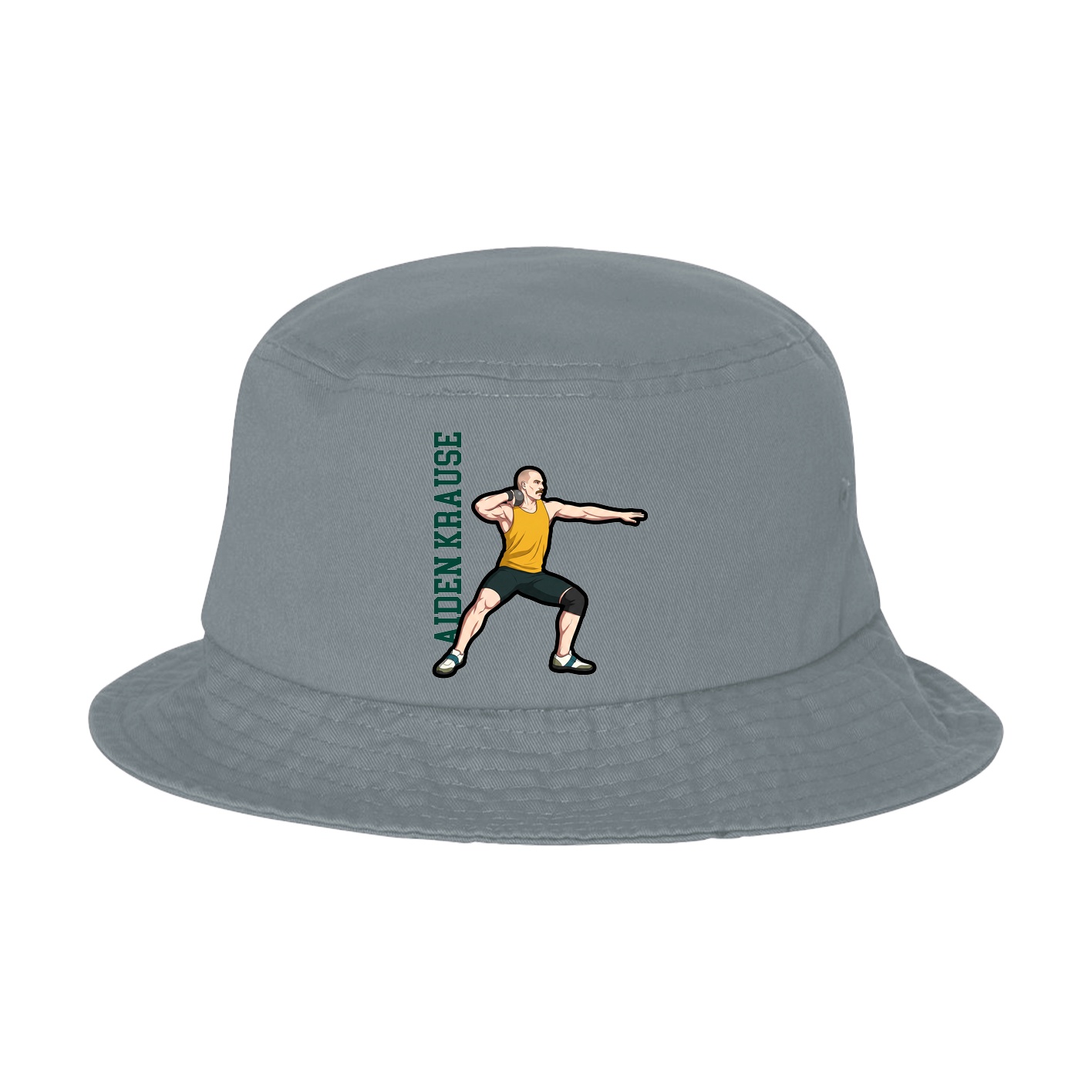 Bucket Cap — Name Vertical in Grey