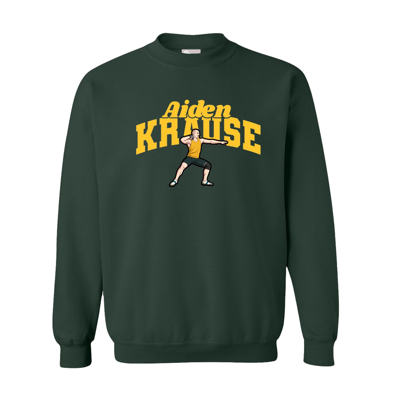 Fleece Crew — Signature Arch in Green