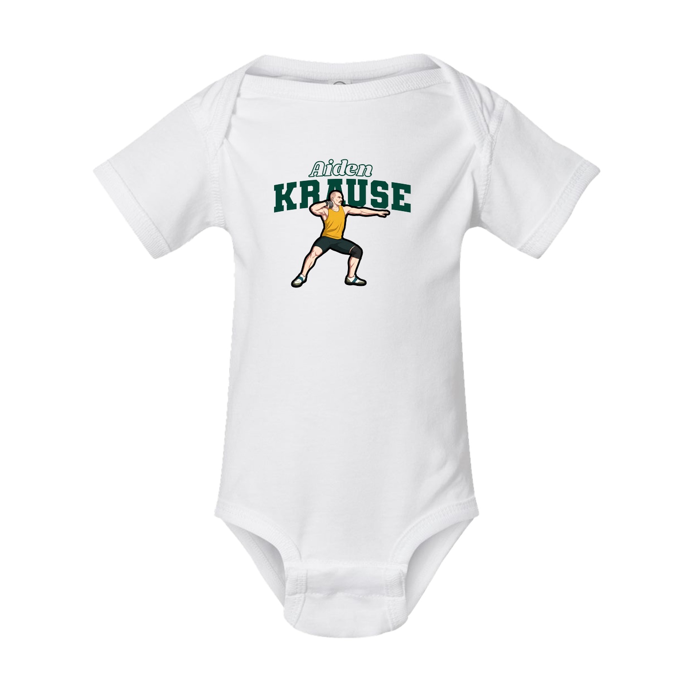 Baby Onesie — Name Arch in White
