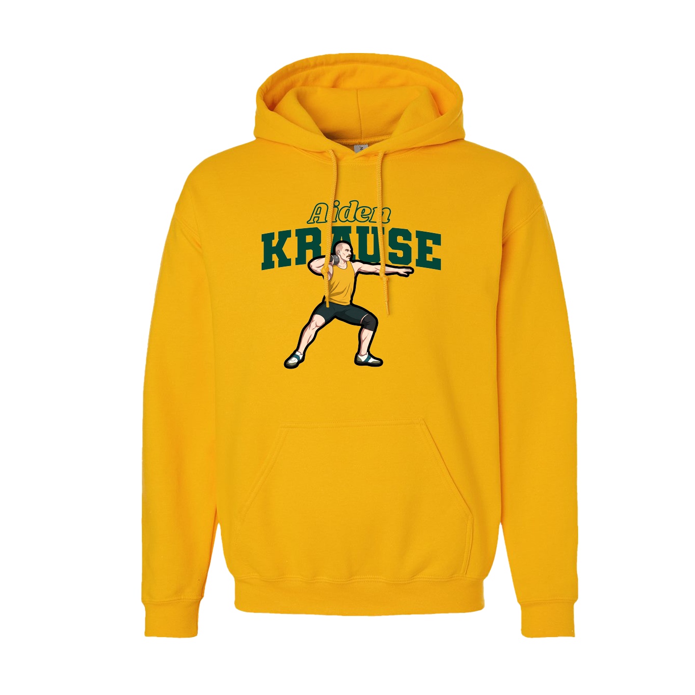 Youth Hoodie — Name Arch in Gold