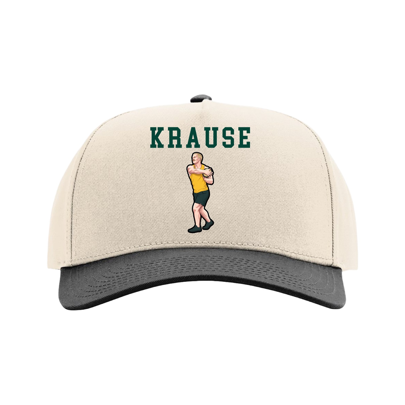 Full Fabric Five-Panel Champ Cap — Shirsey in Cream/Black