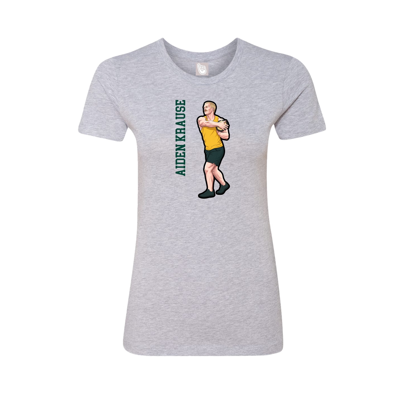 Womens Tee — Name Vertical in Grey