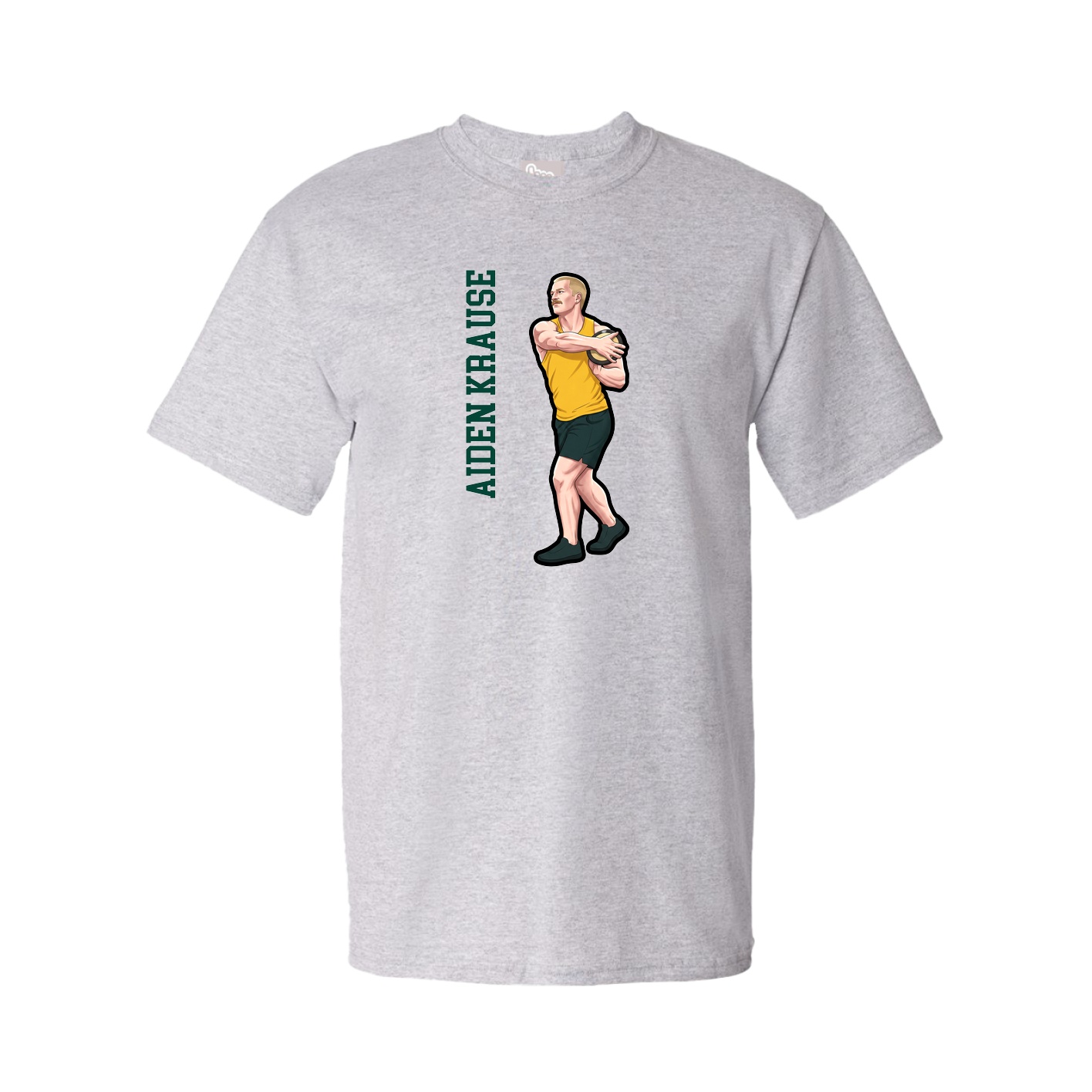 Youth Tee — Name Vertical in Grey