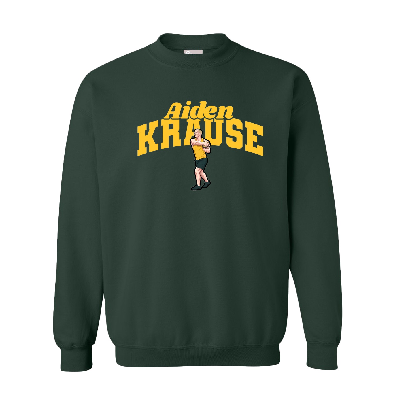 Fleece Crew — Signature Arch in Green