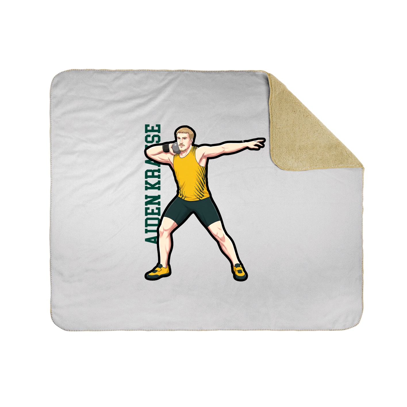 Throw Blanket — Name Vertical in White