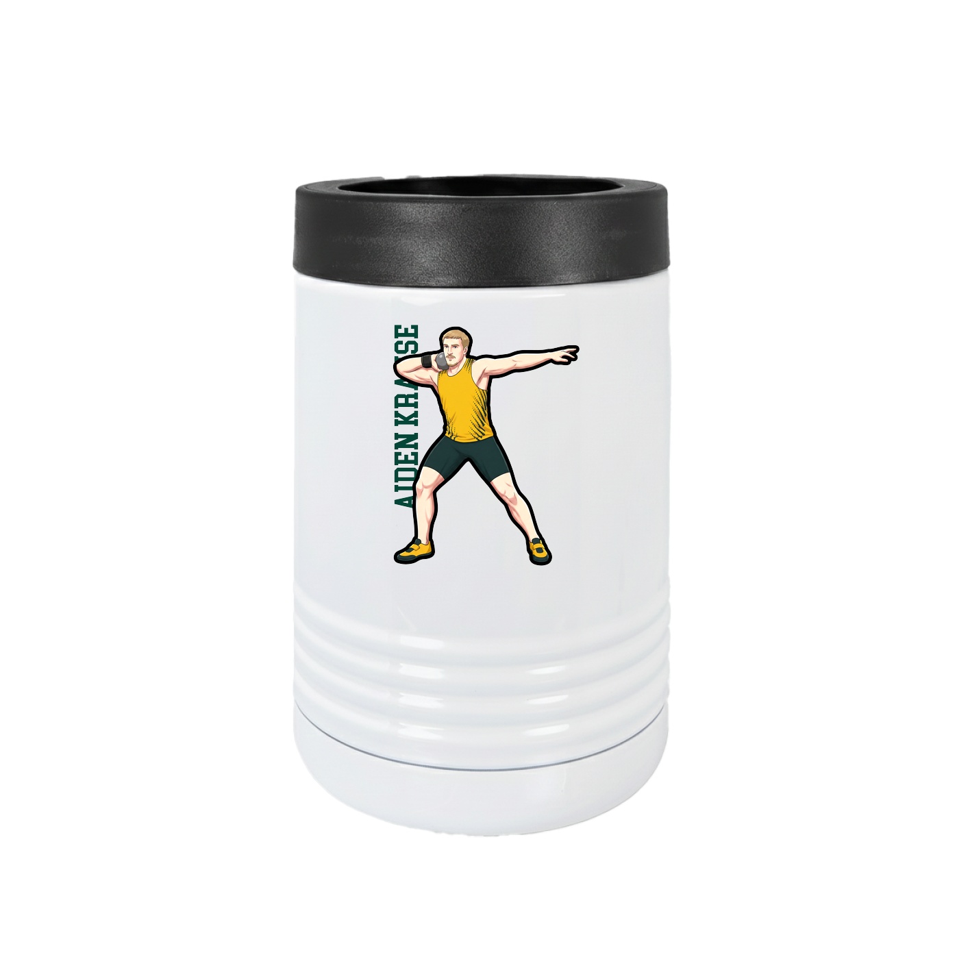 Beverage Holder — Name Vertical in White