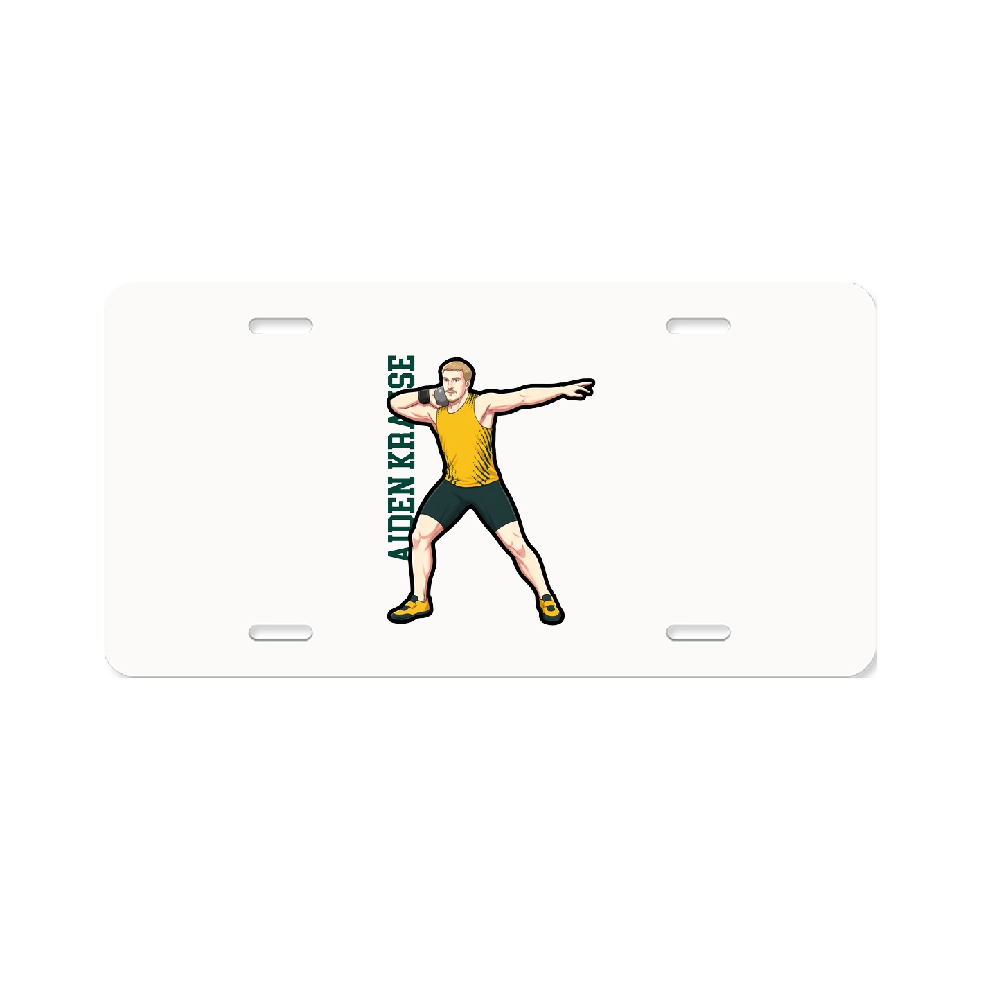 License Plate — Name Vertical in Classic