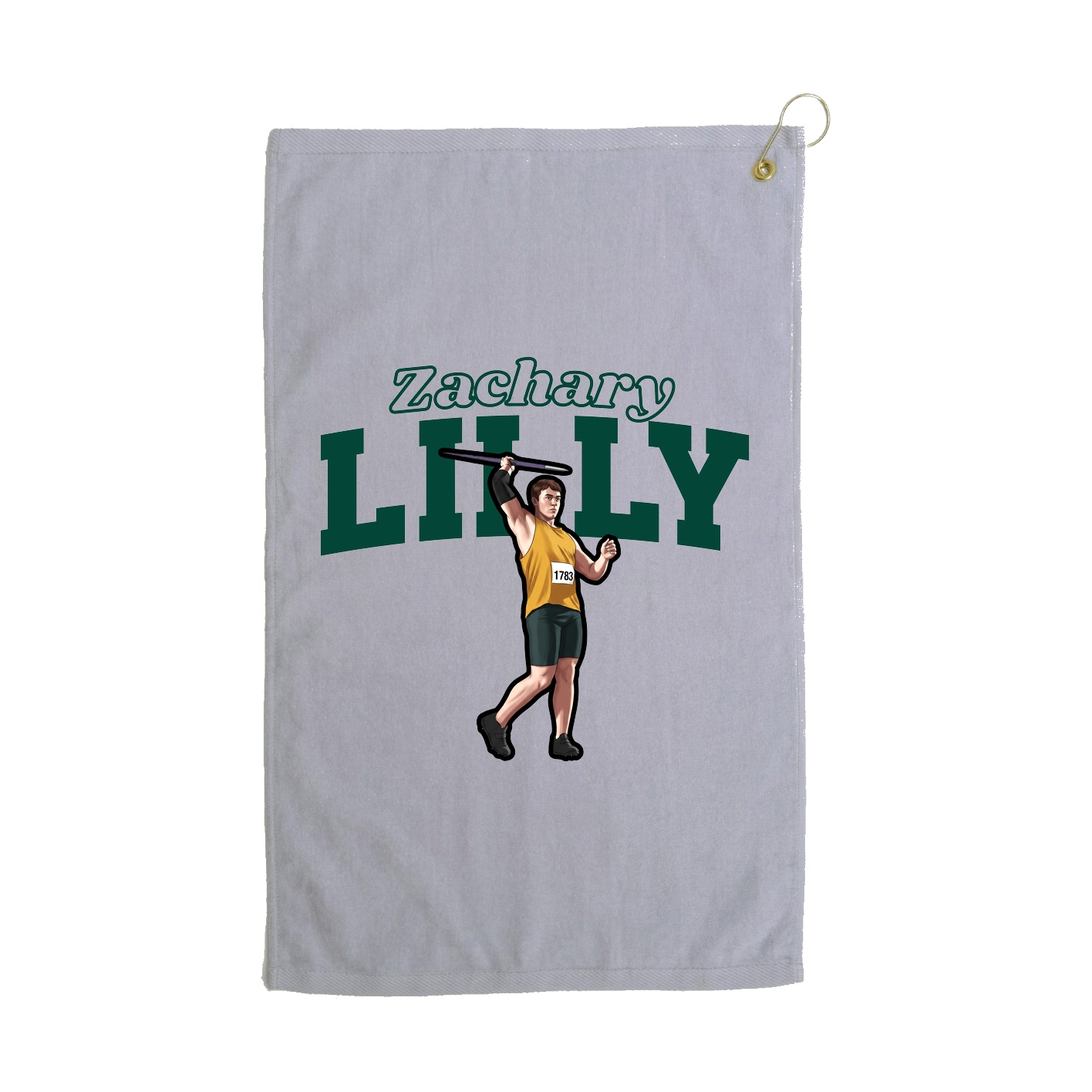 Golf Towel — Name Arch in Grey