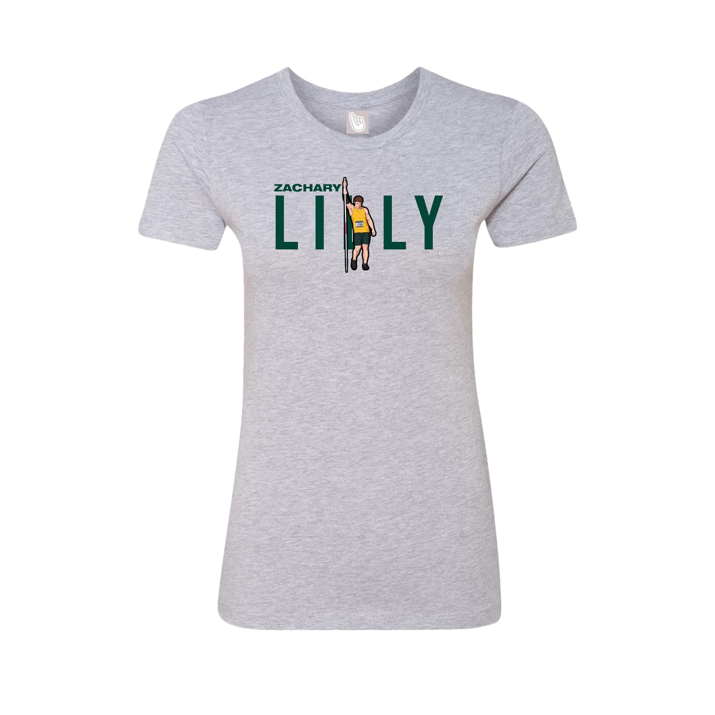 Fitted Women's Tee — Player Name in Grey