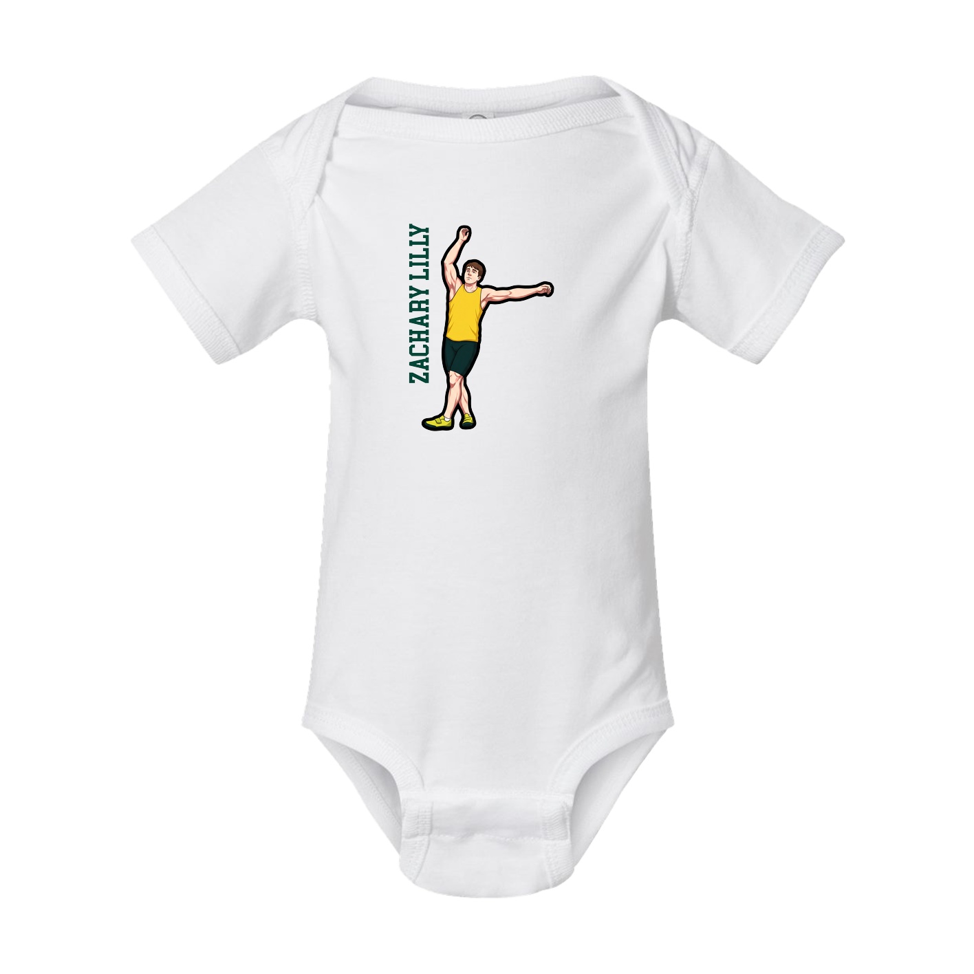 Baby Onesie — Name Vertical in White