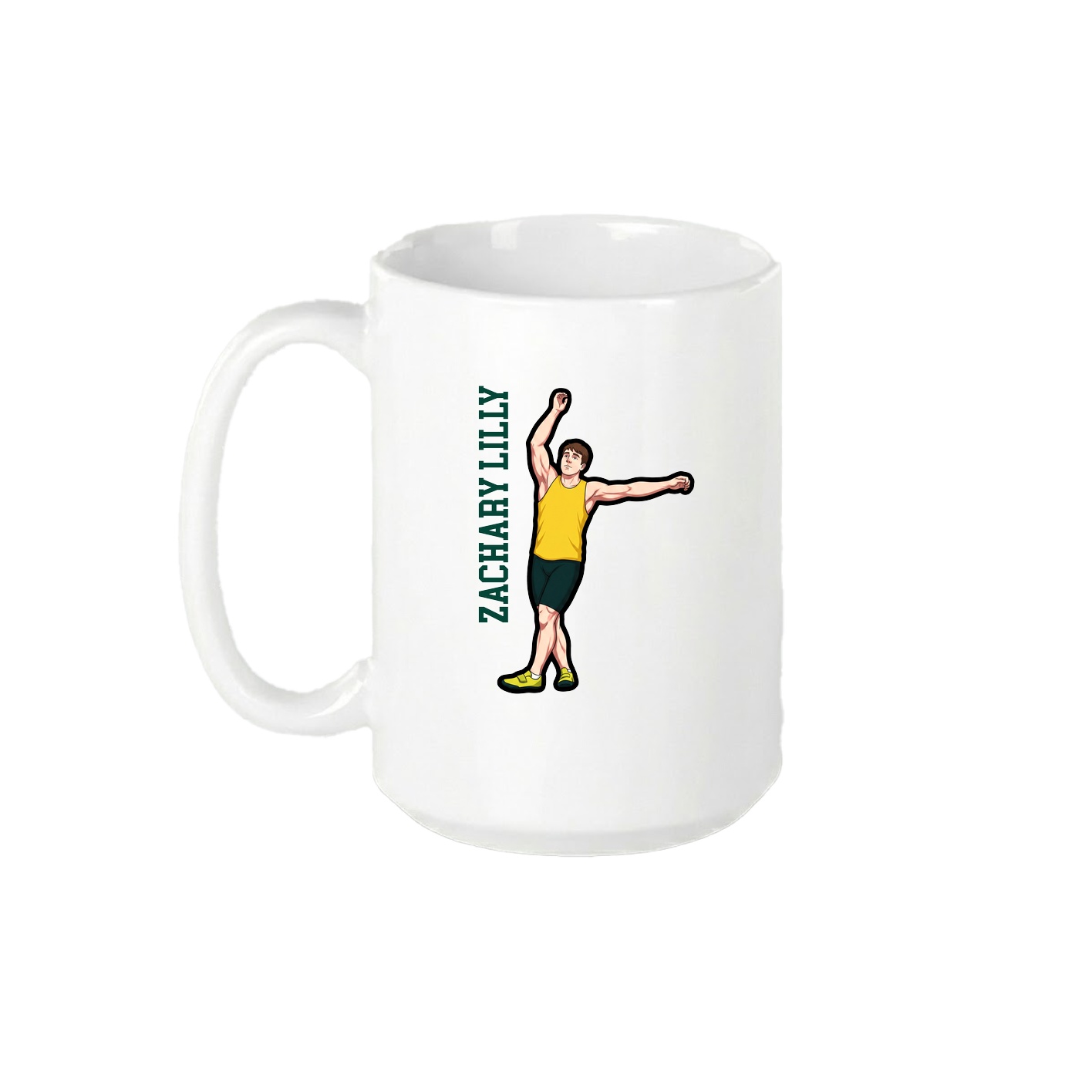 15oz Coffee Mug — Name Vertical in White