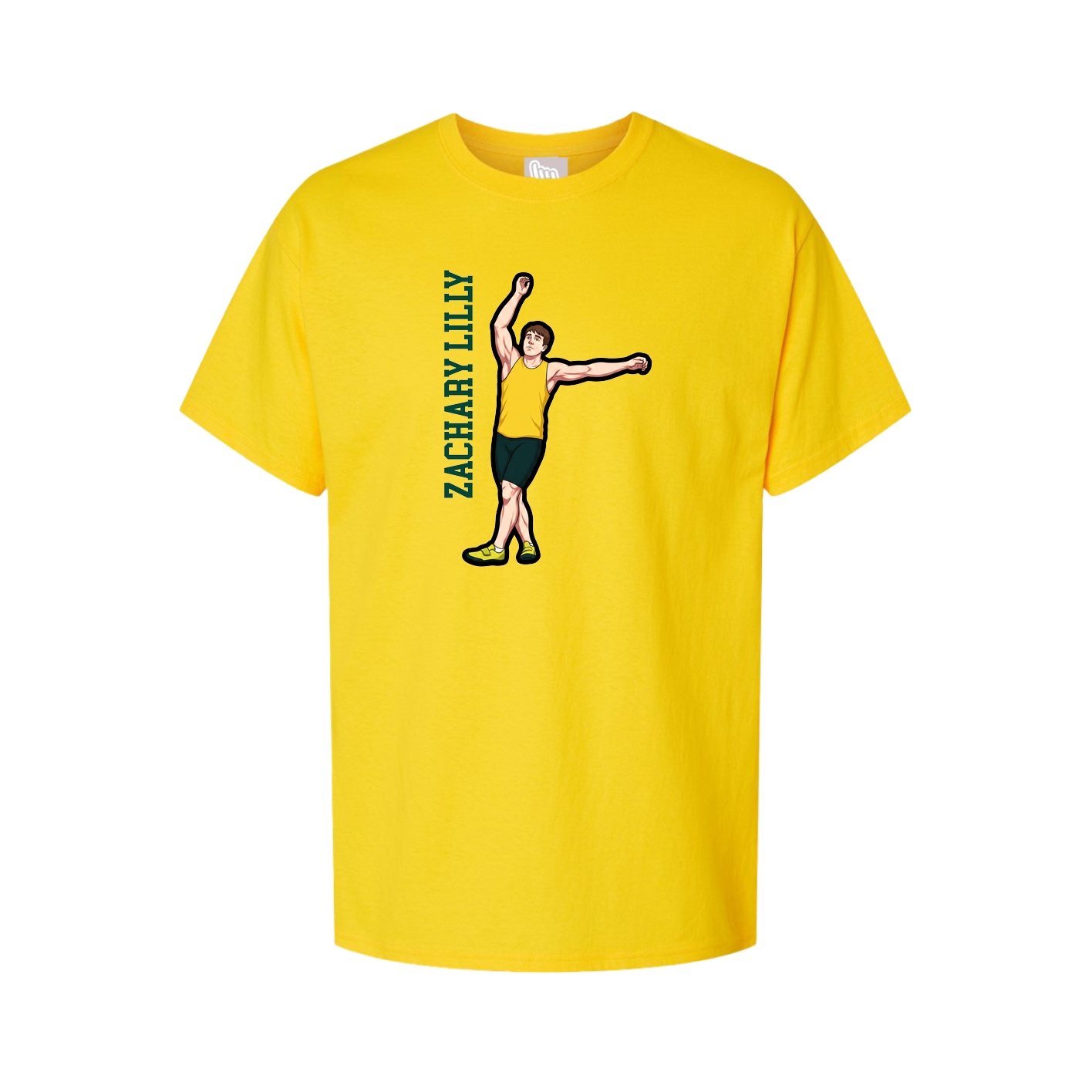 Youth Tee — Name Vertical in Gold