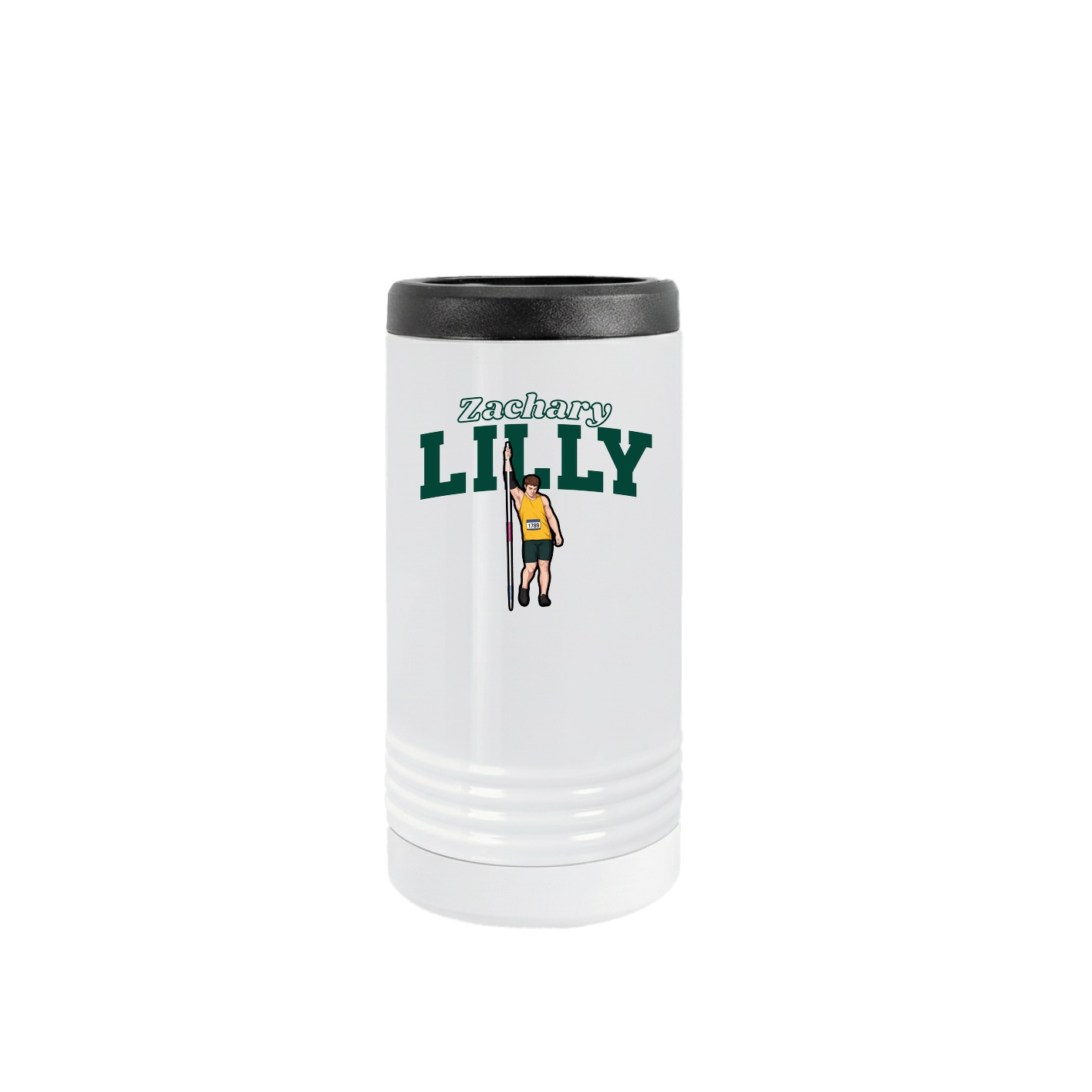 Slim Beverage Holder — Name Arch in White