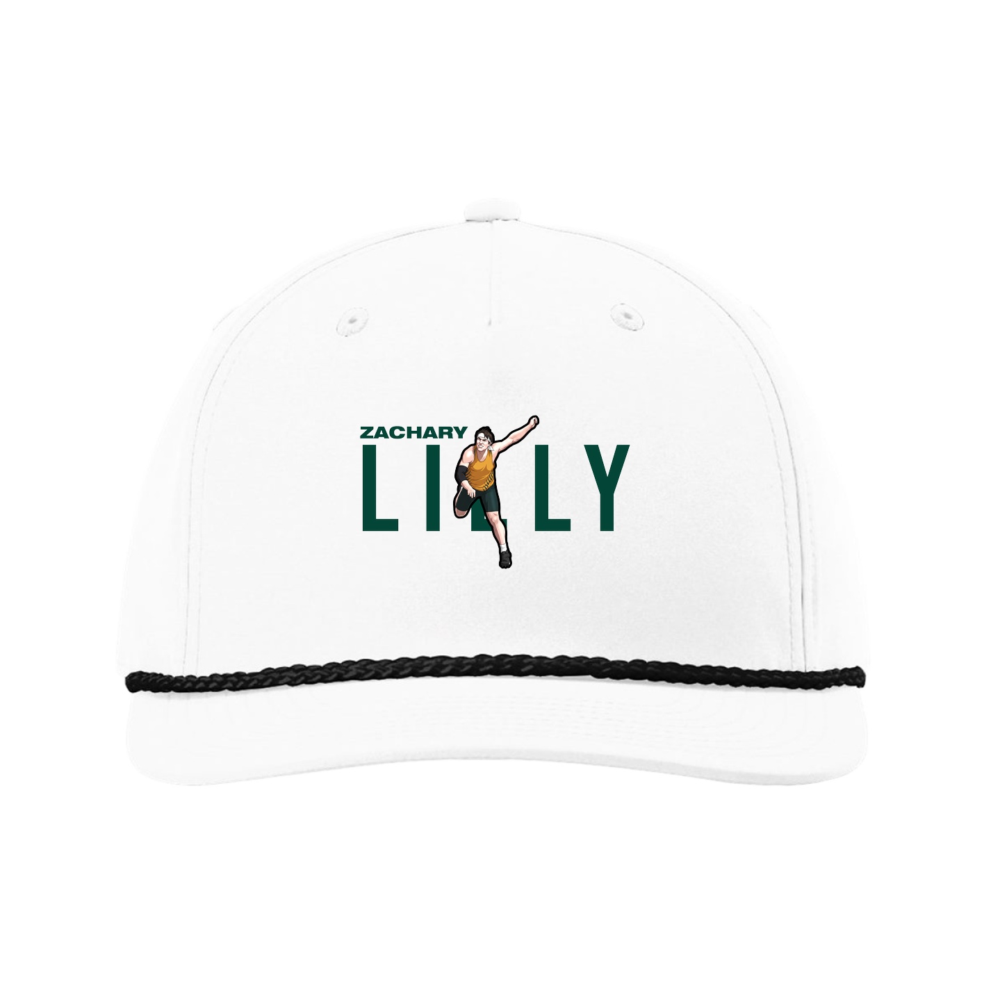 Five-Panel Classic Rope Cap — Player Name in White