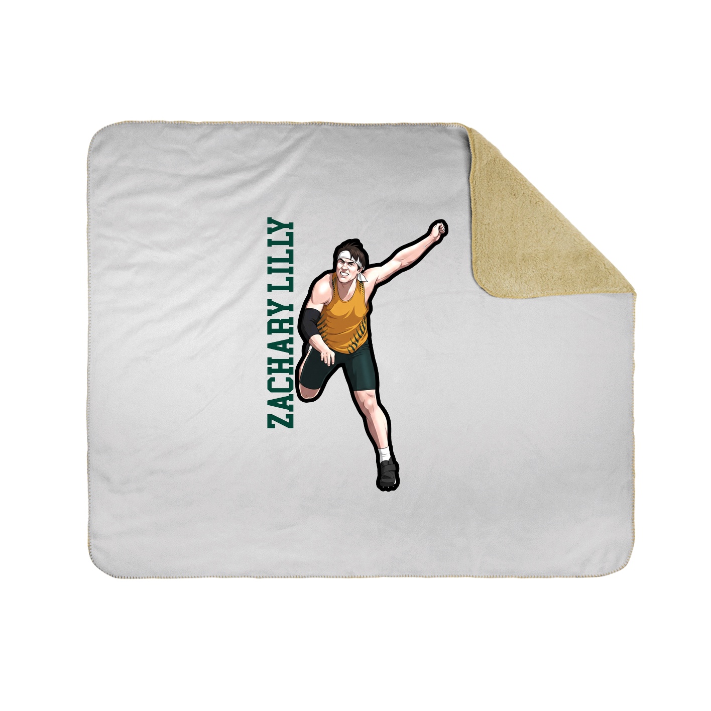 Throw Blanket — Name Vertical in White