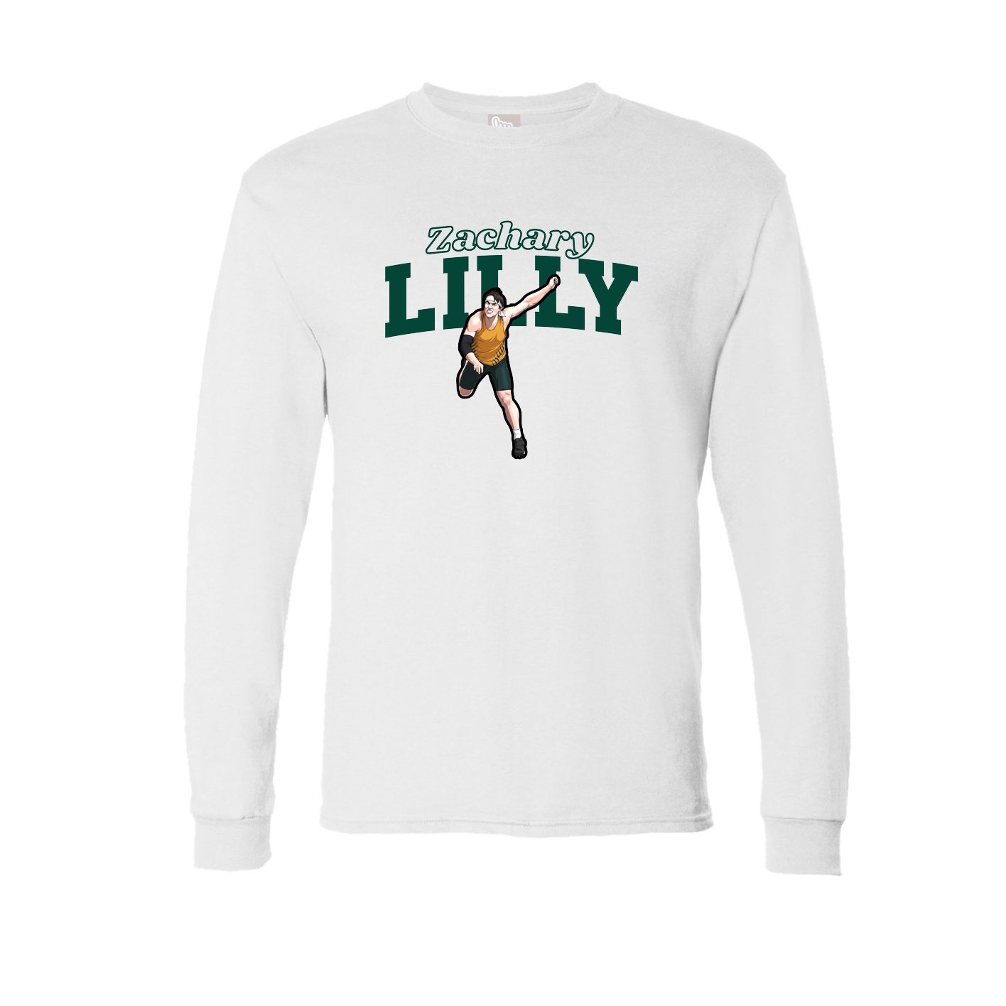 Long Sleeve Tee — Name Arch in White