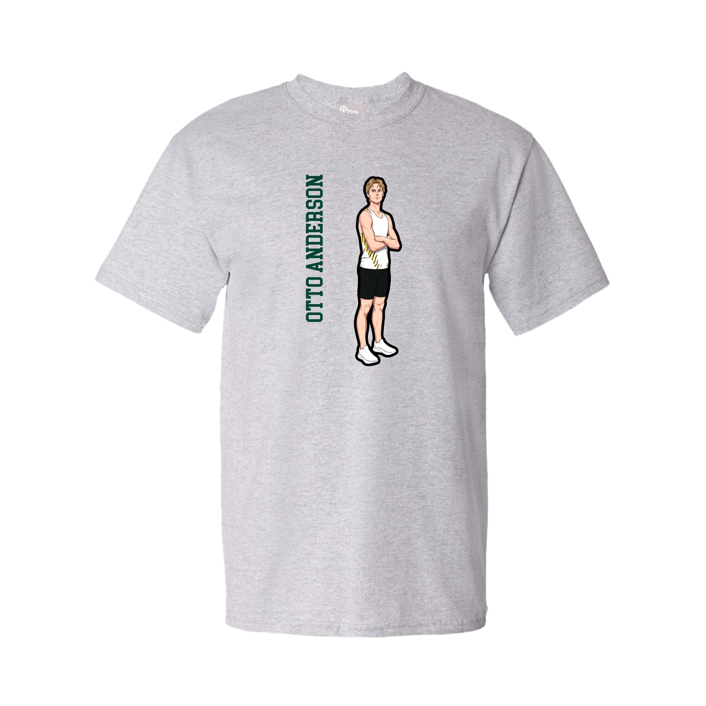Youth Tee — Name Vertical in Grey