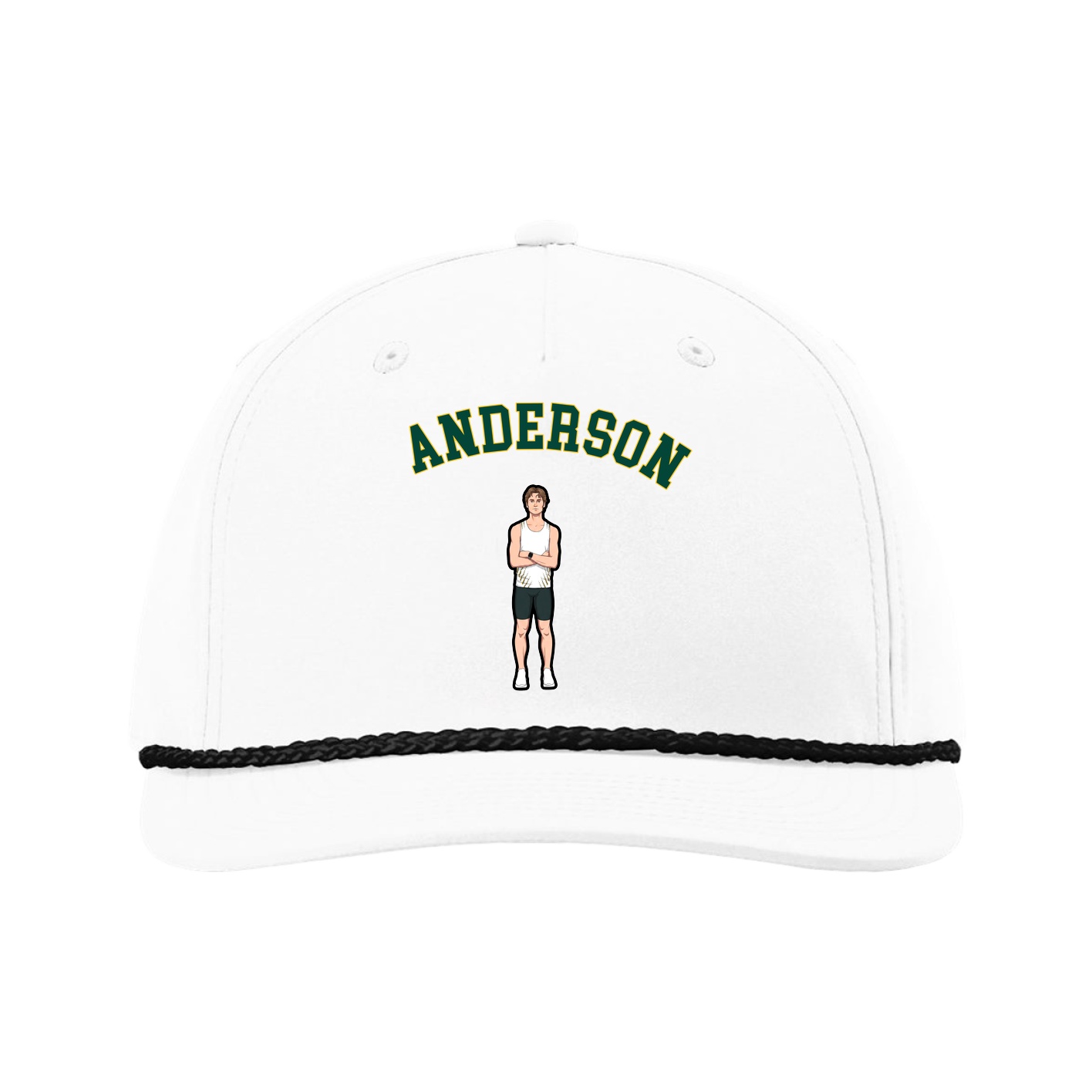 Five-Panel Classic Rope Cap — Shirsey Arch in White