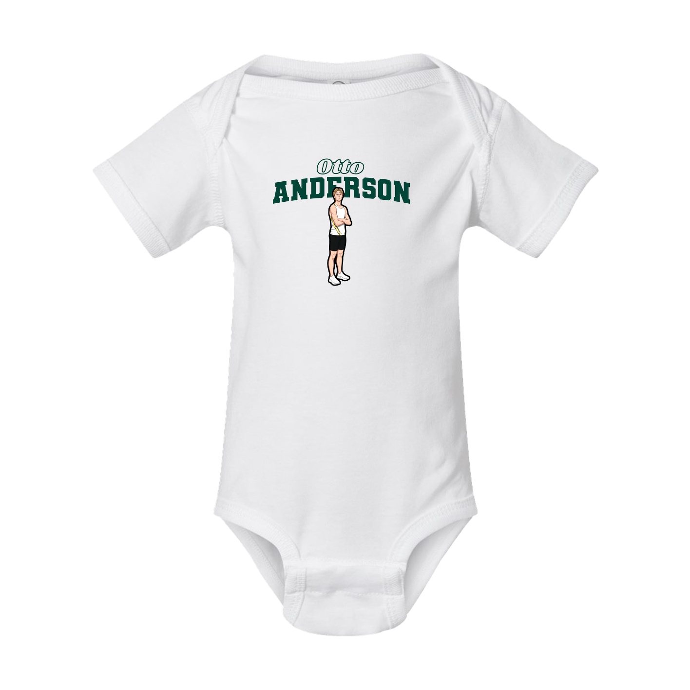 Baby Onesie — Name Arch in White