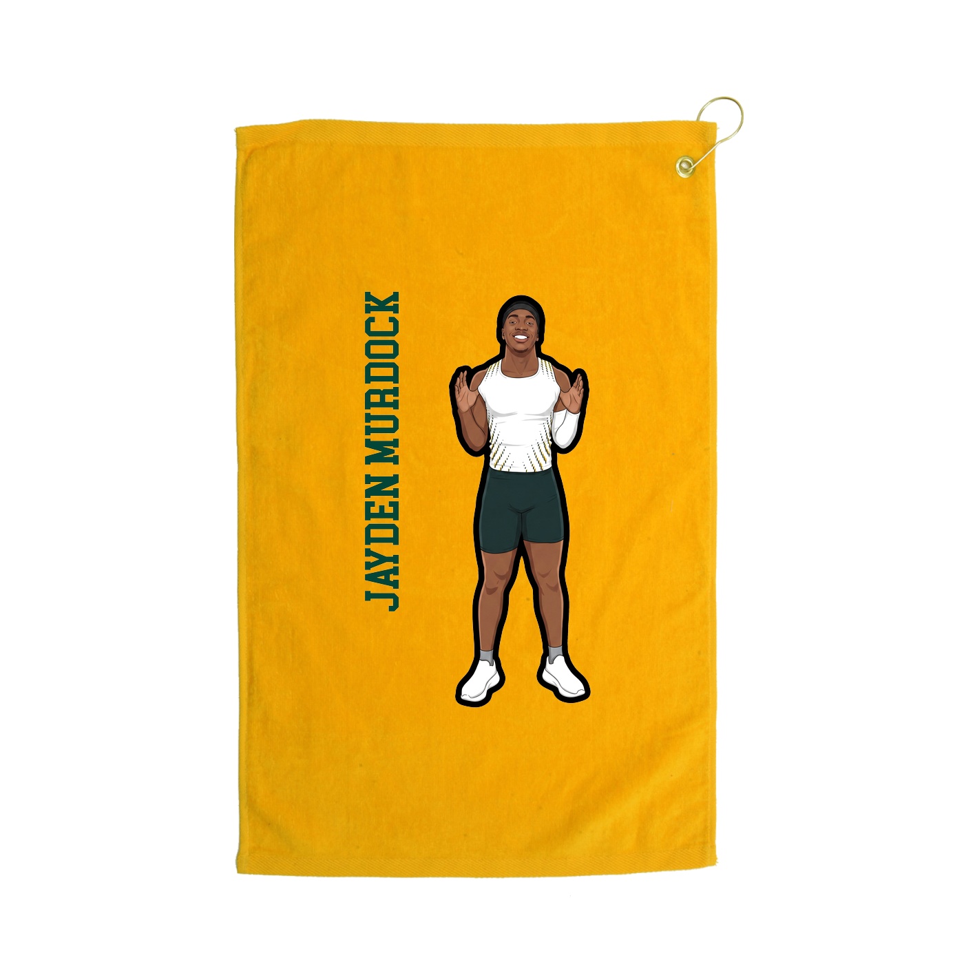 Golf Towel — Name Vertical in Gold