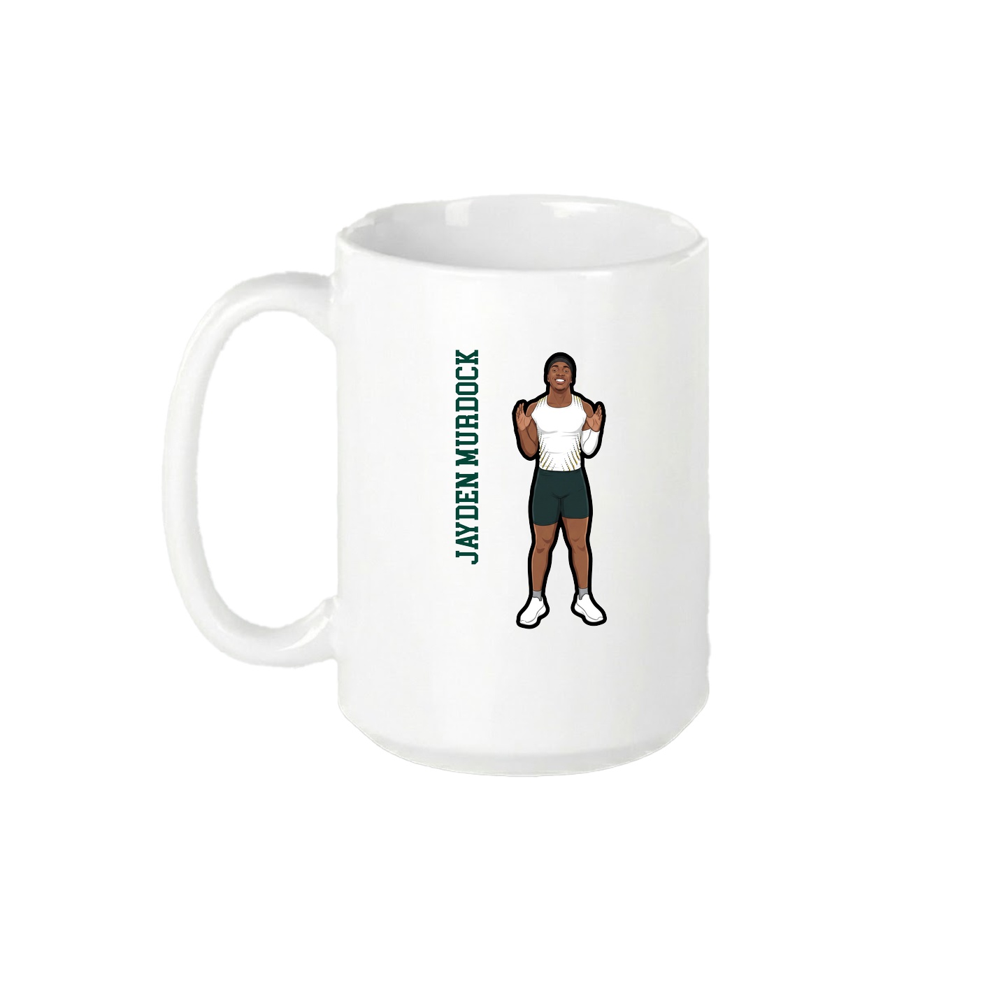 15oz Coffee Mug — Name Vertical in White