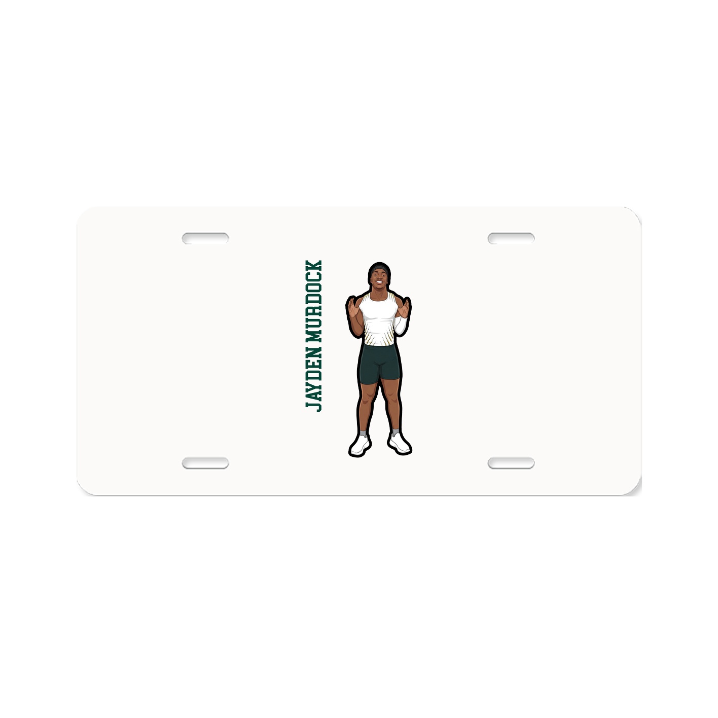 License Plate — Name Vertical in Classic