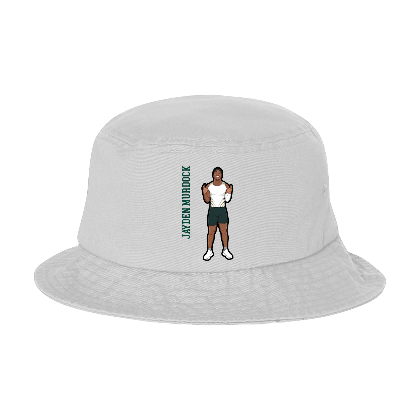 Bucket Cap — Name Vertical in White