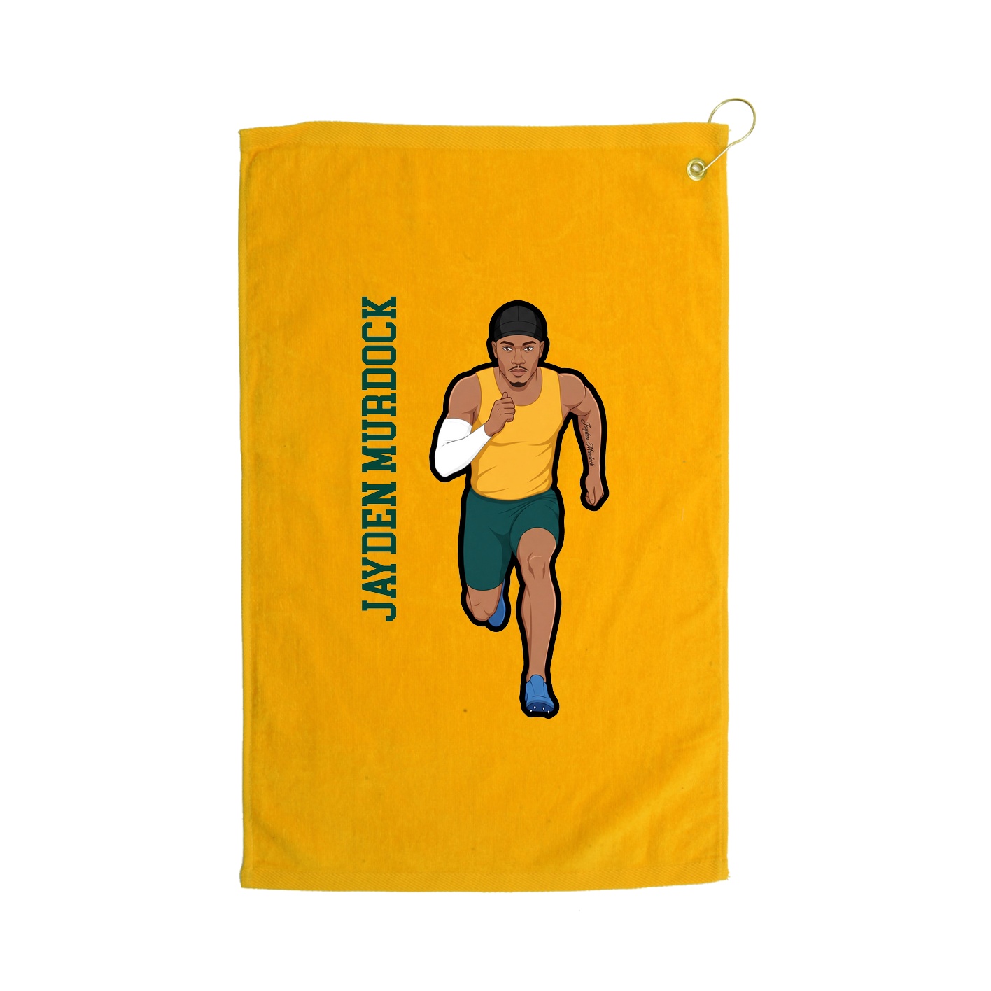 Golf Towel — Name Vertical in Gold