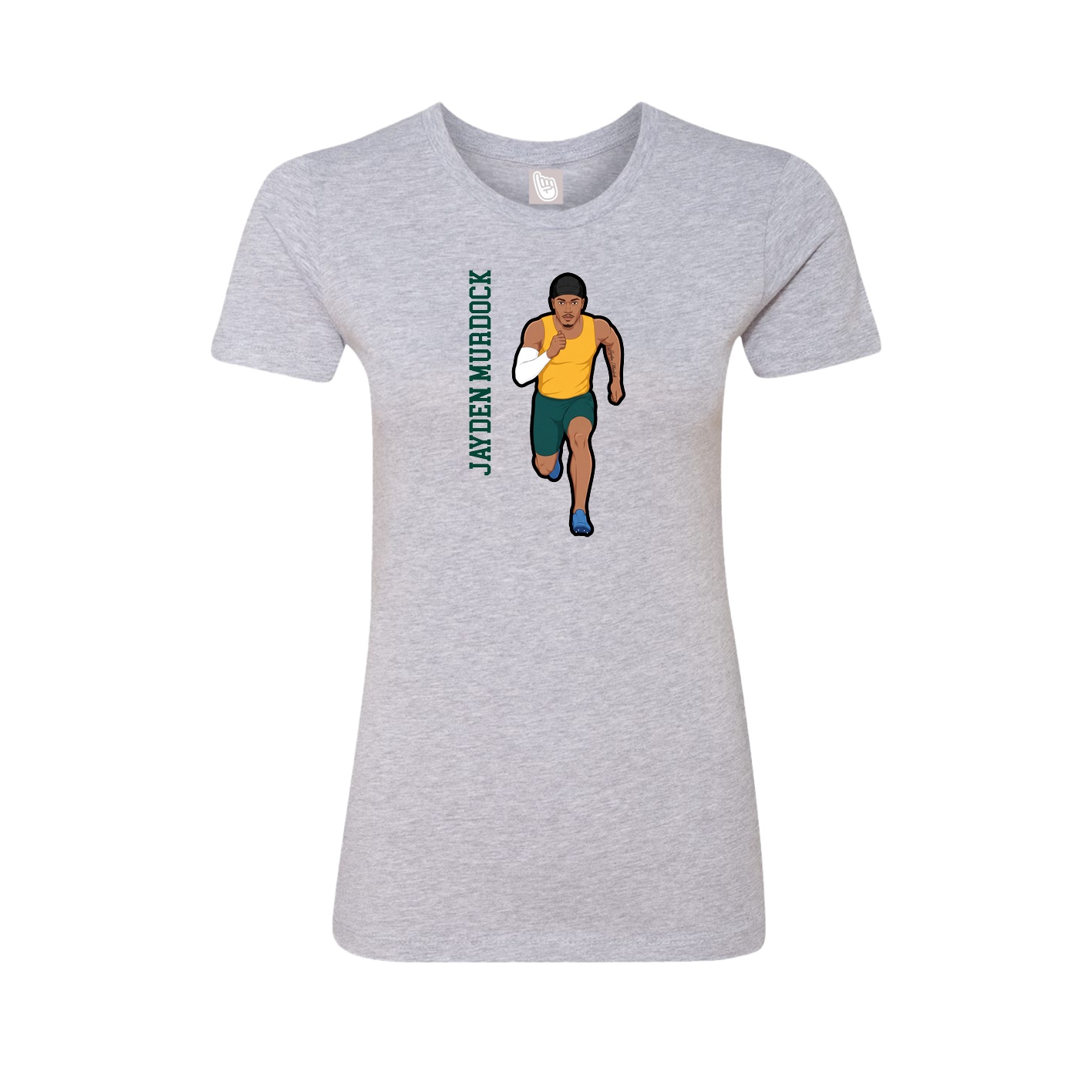 Womens Tee — Name Vertical in Grey