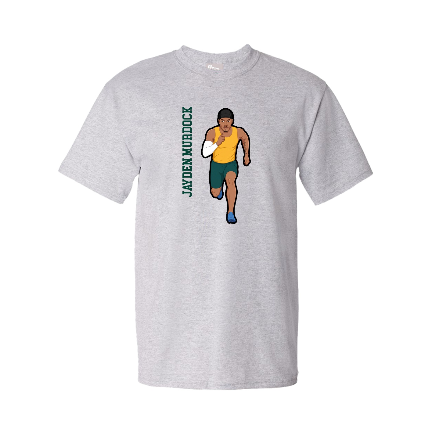 Youth Tee — Name Vertical in Grey