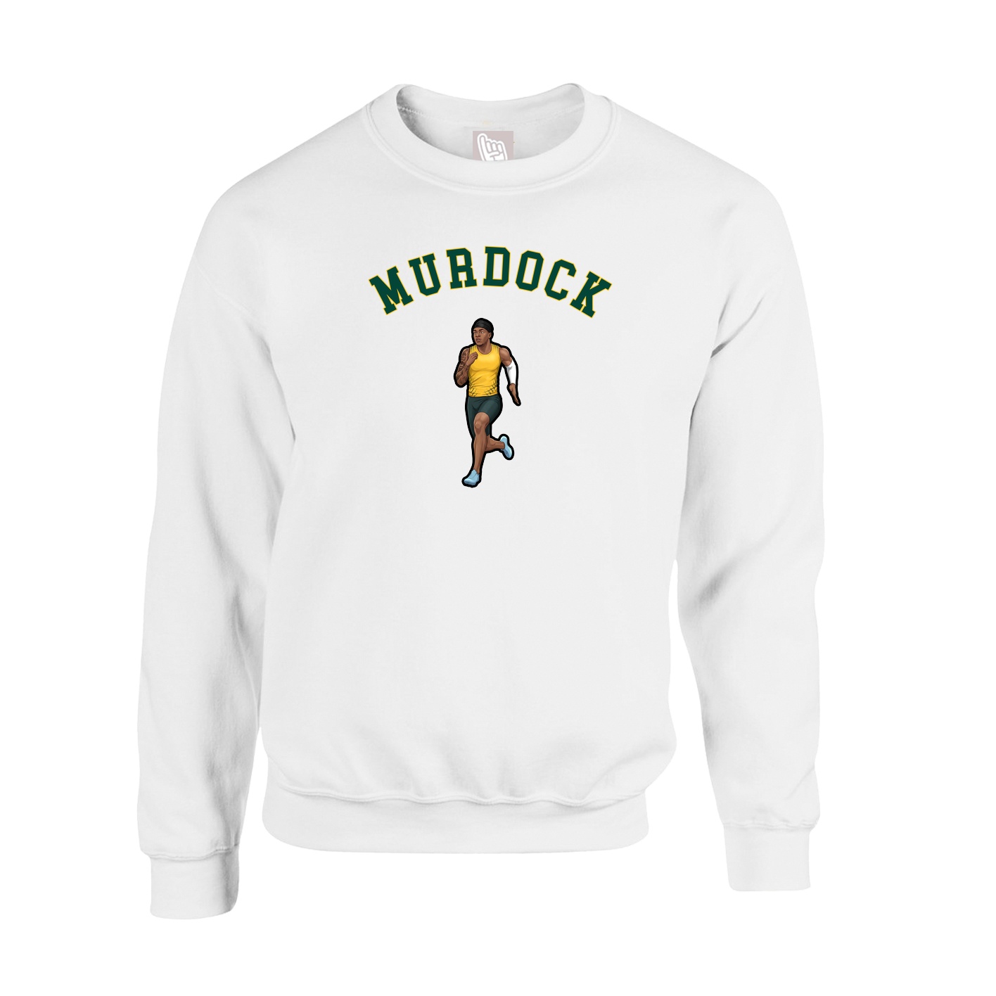 Fleece Crew — Shirsey Arch in White