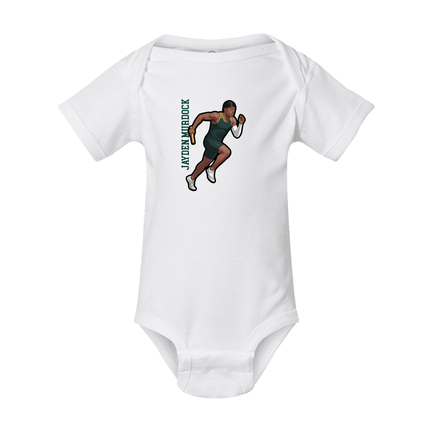 Baby Onesie — Name Vertical in White