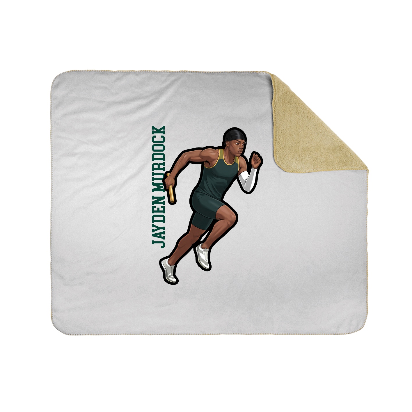 Throw Blanket — Name Vertical in White