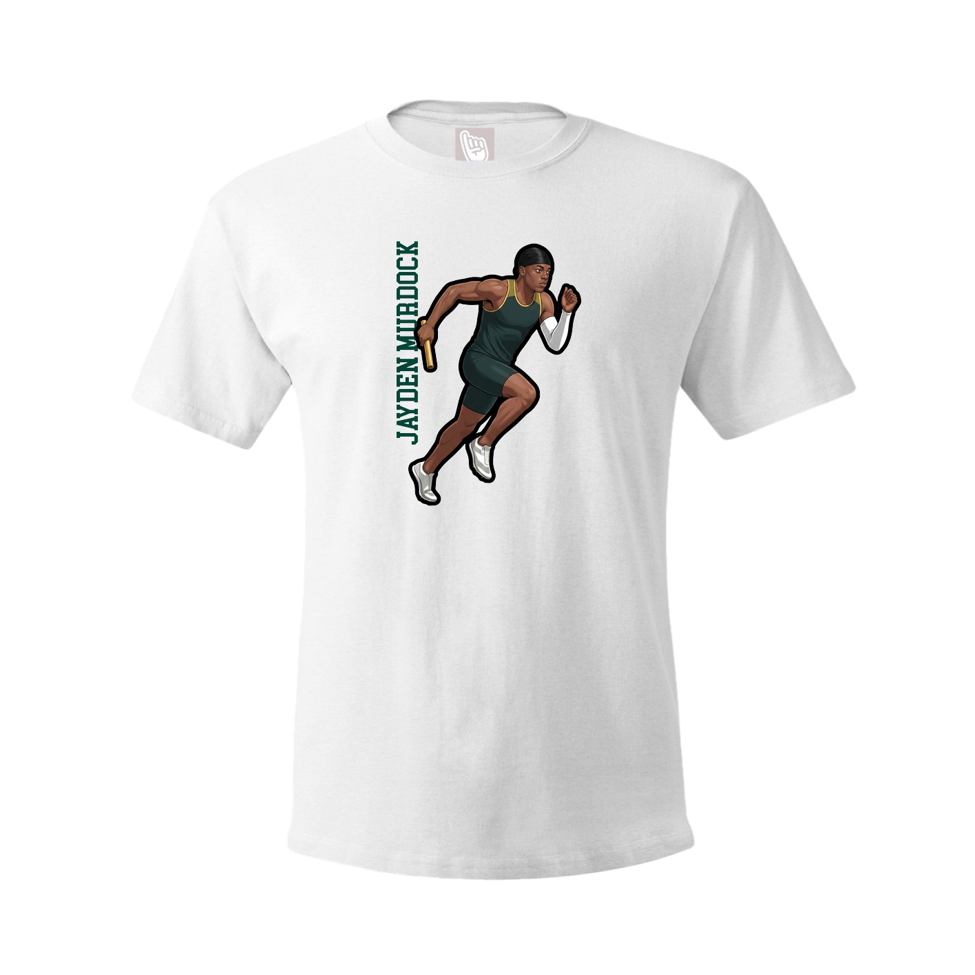 Tee — Name Vertical in White