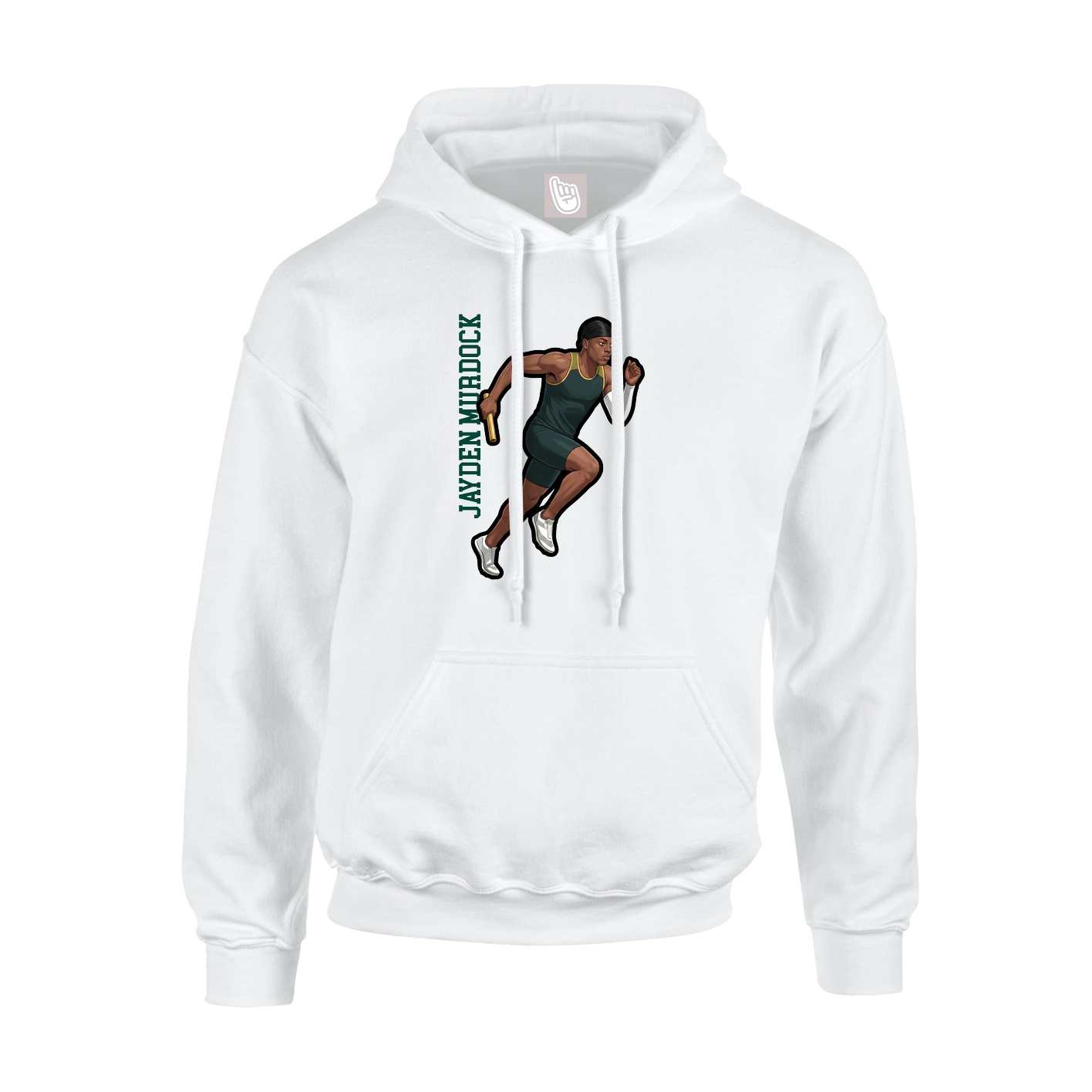 Hoodie — Name Vertical in White