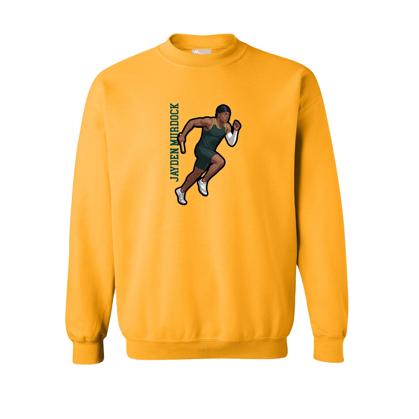 Fleece Crew — Name Vertical in Gold