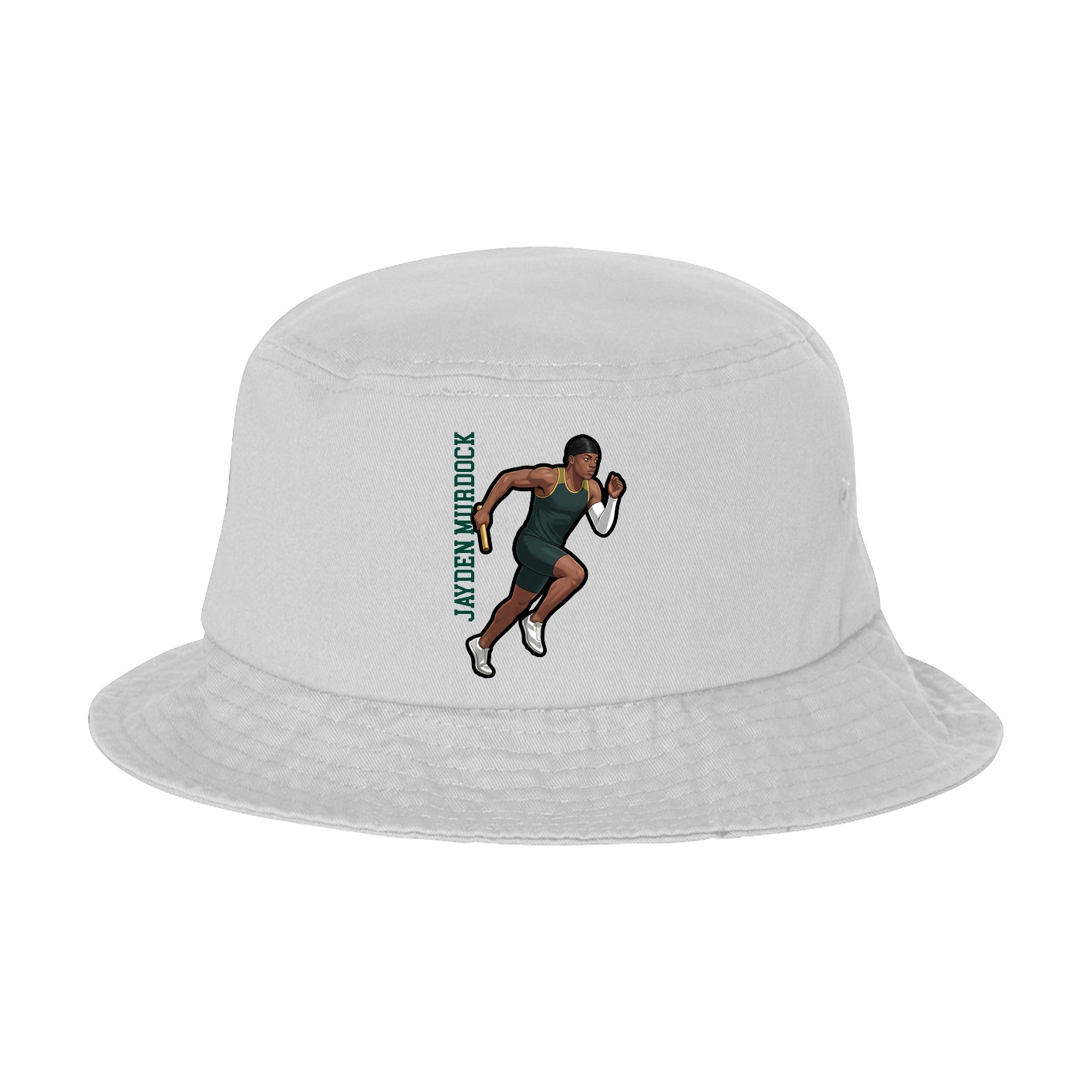 Bucket Cap — Name Vertical in White