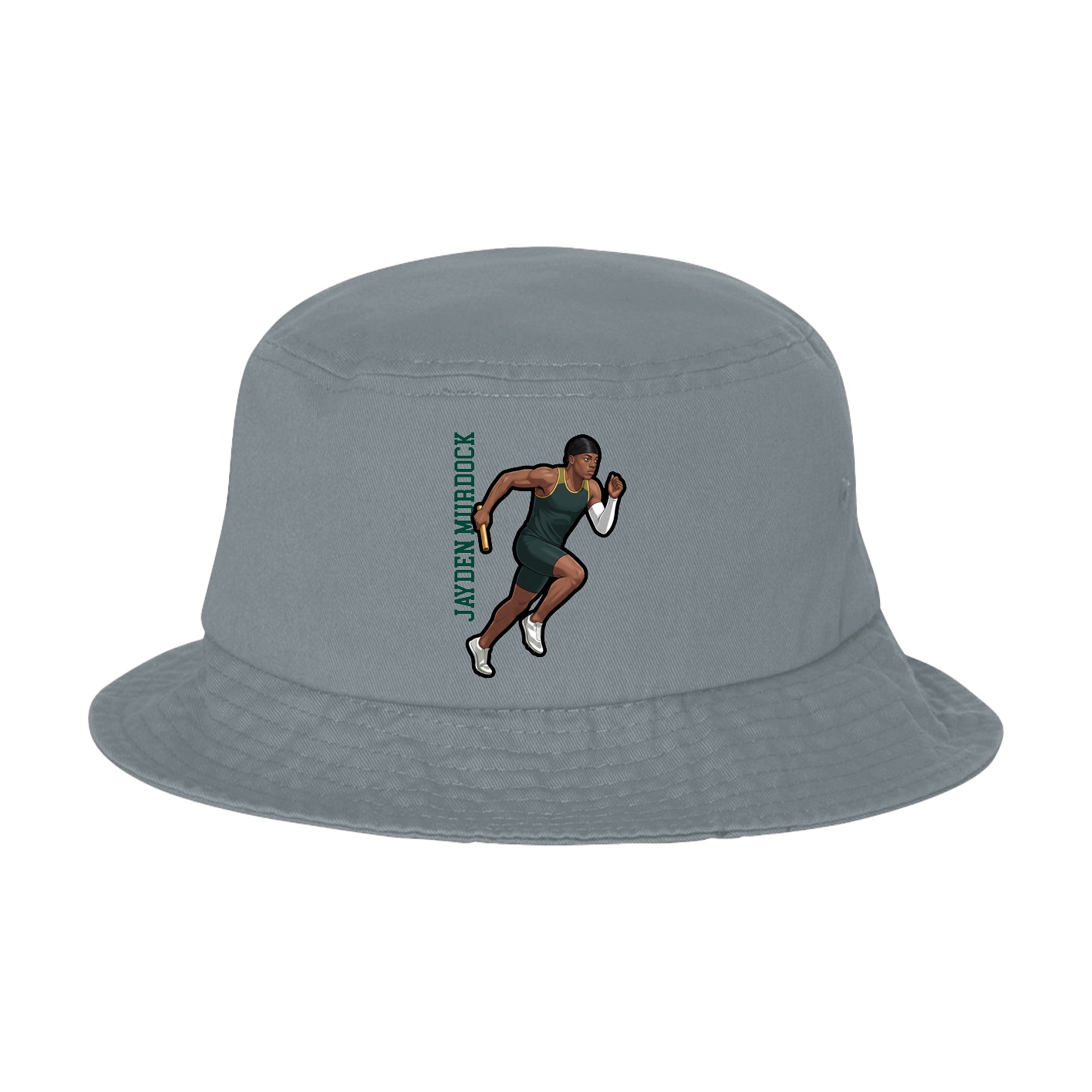 Bucket Cap — Name Vertical in Grey