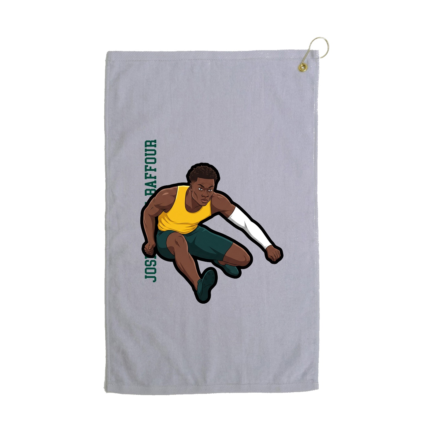 Golf Towel — Name Vertical in Grey
