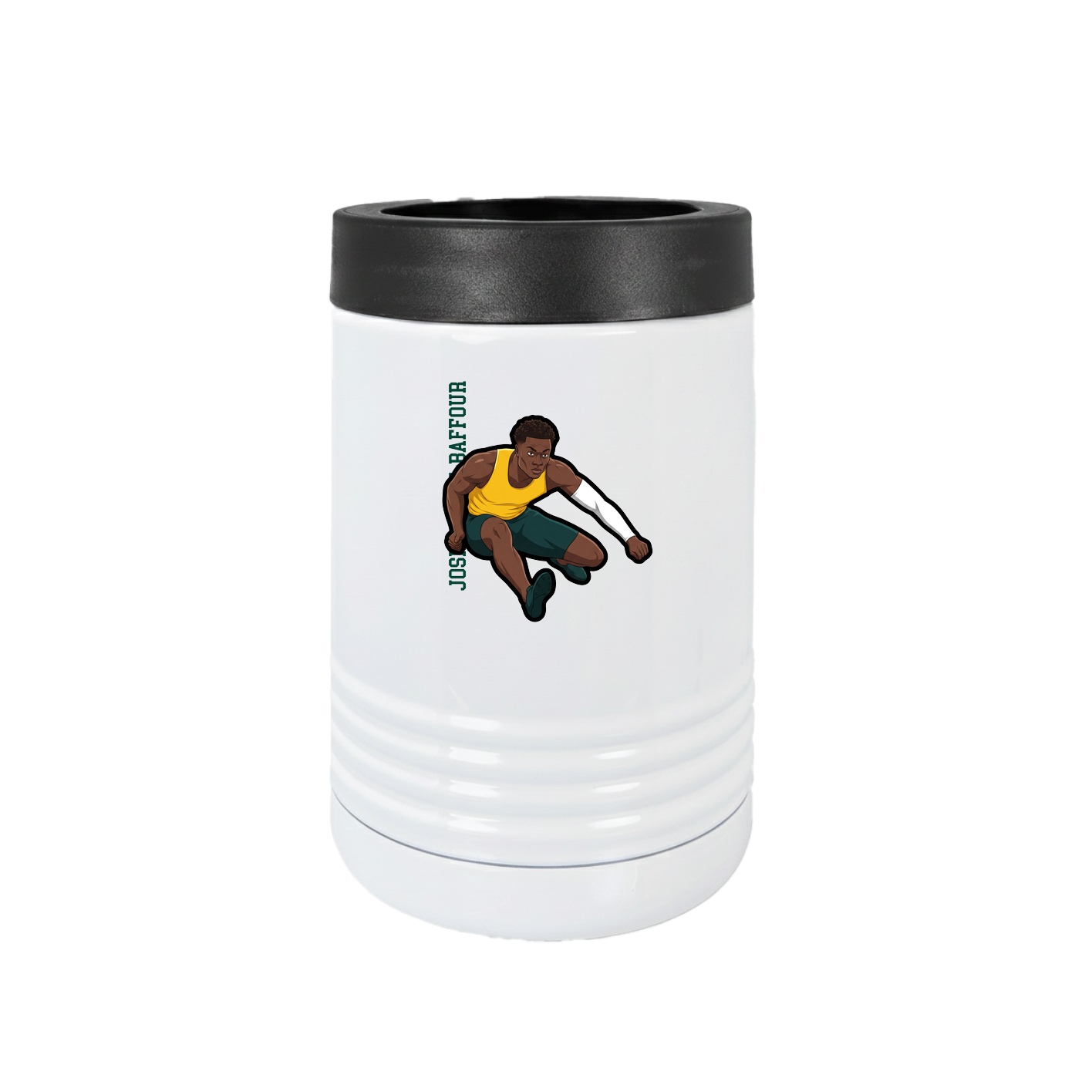 Beverage Holder — Name Vertical in White