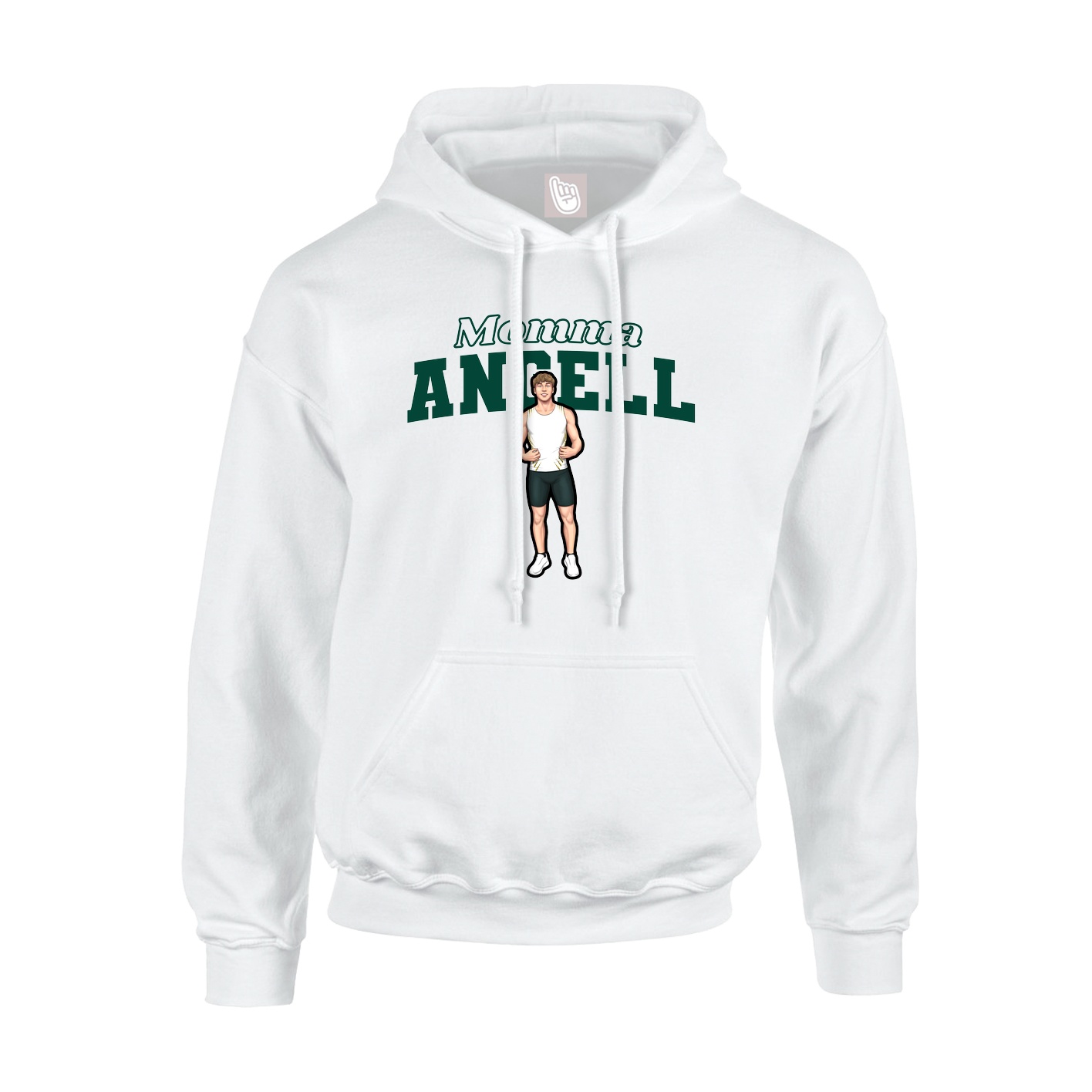 Youth Hoodie — Mothers Day Block in White