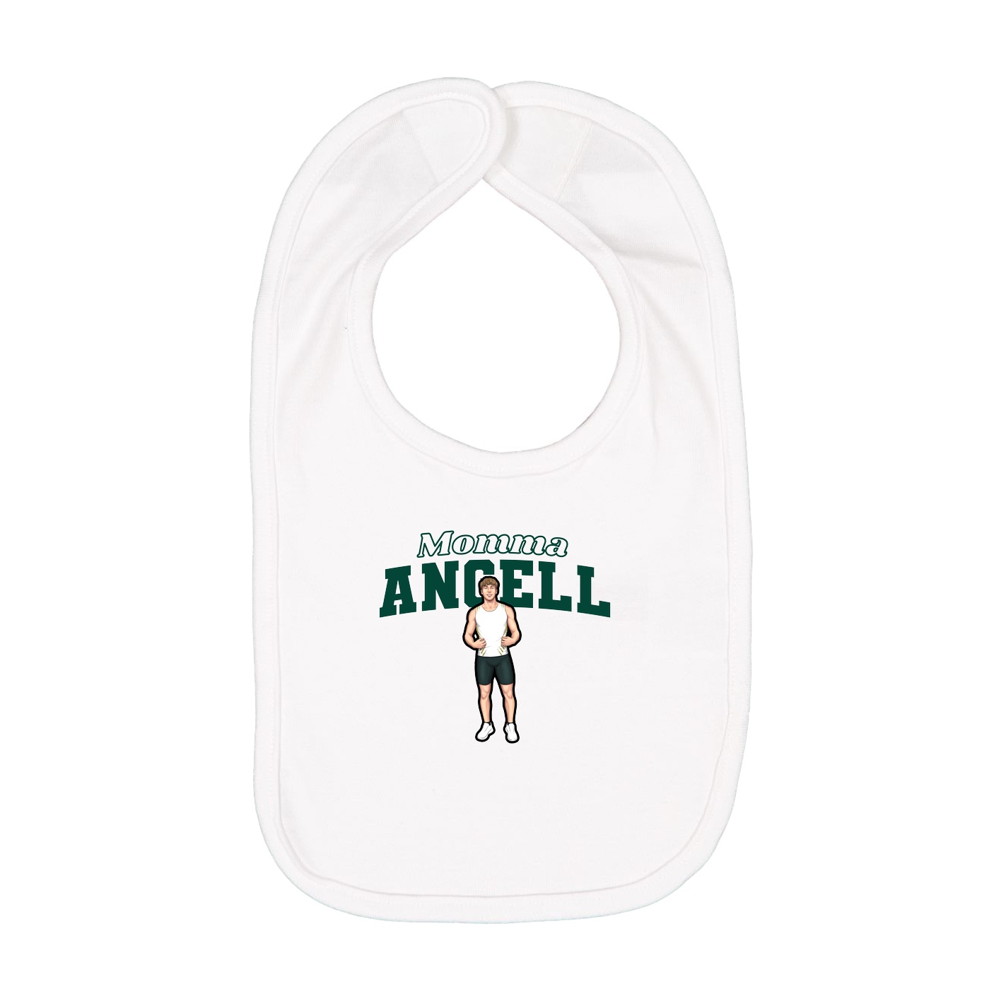 Infant Bib — Mothers Day Block in White