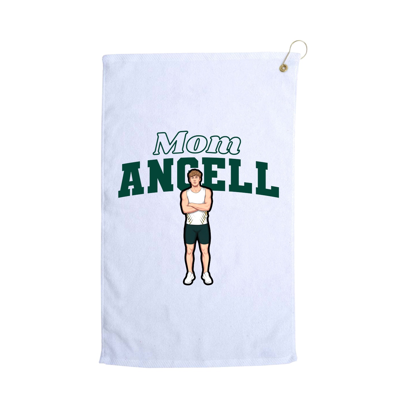 Golf Towel — Mothers Day Block in White