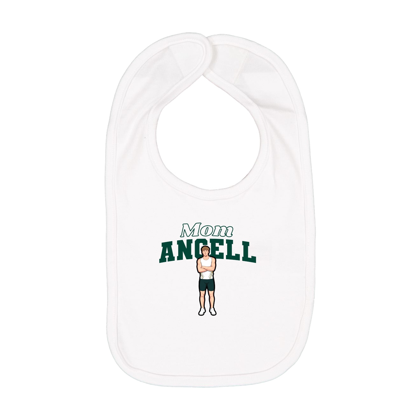 Infant Bib — Mothers Day Block in White