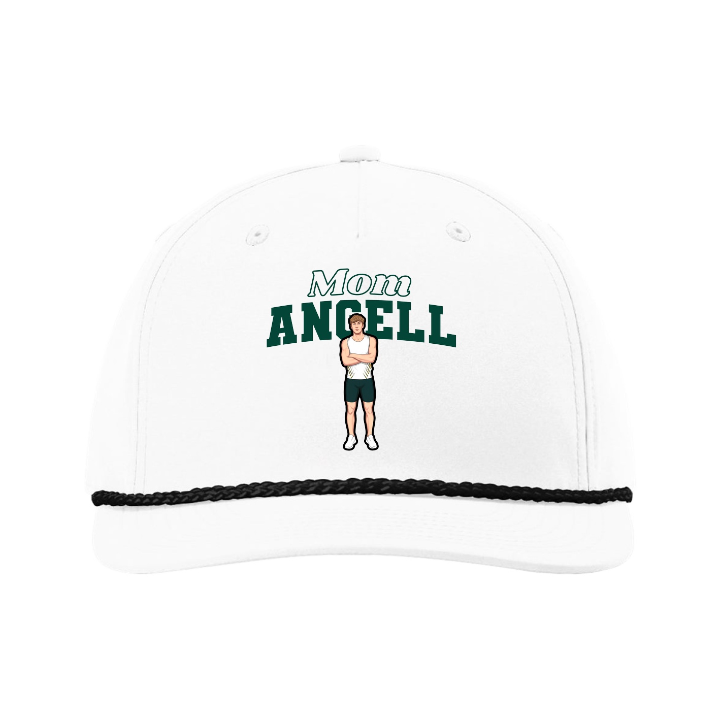 Five-Panel Classic Rope Cap — Mothers Day Block in White
