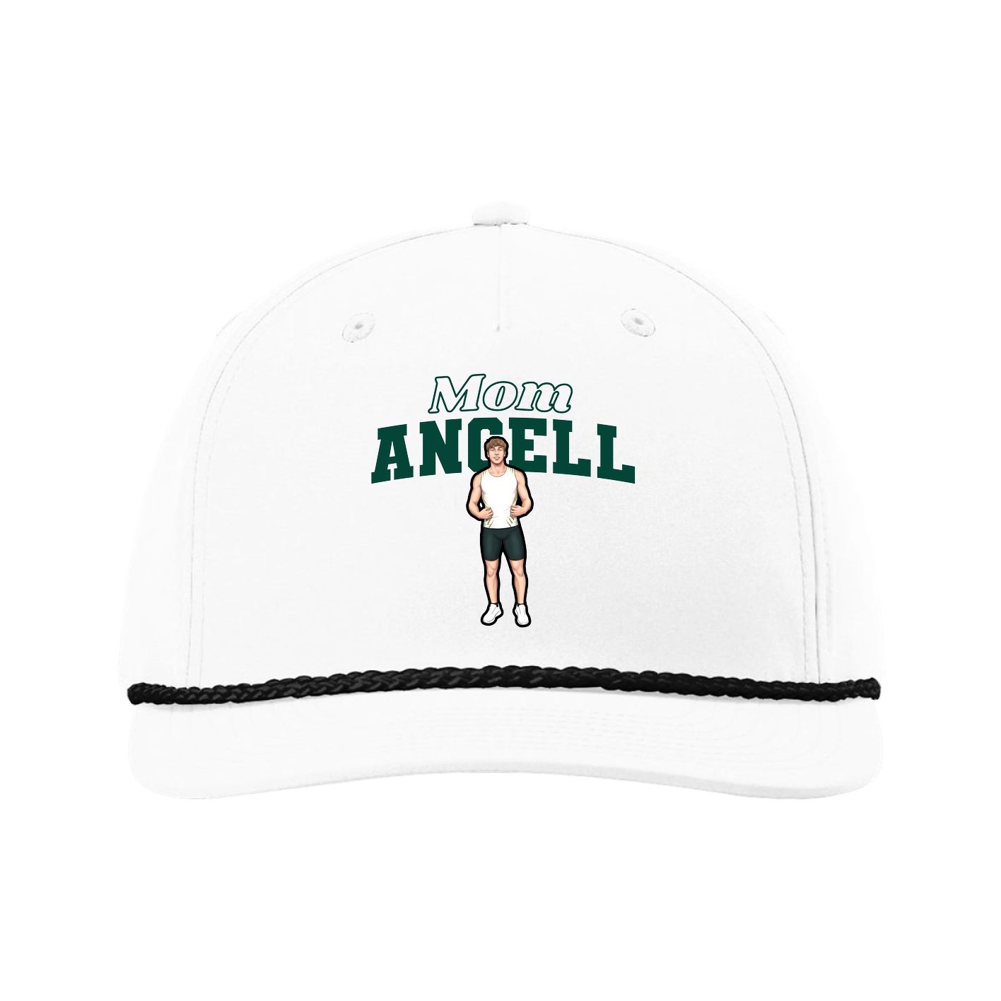 Five-Panel Classic Rope Cap — Mothers Day Block in White