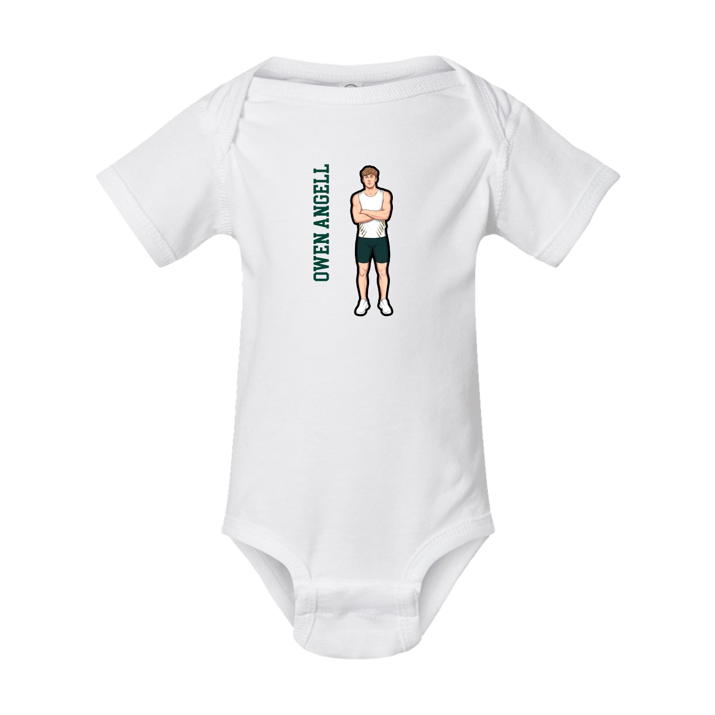 Baby Onesie — Name Vertical in White