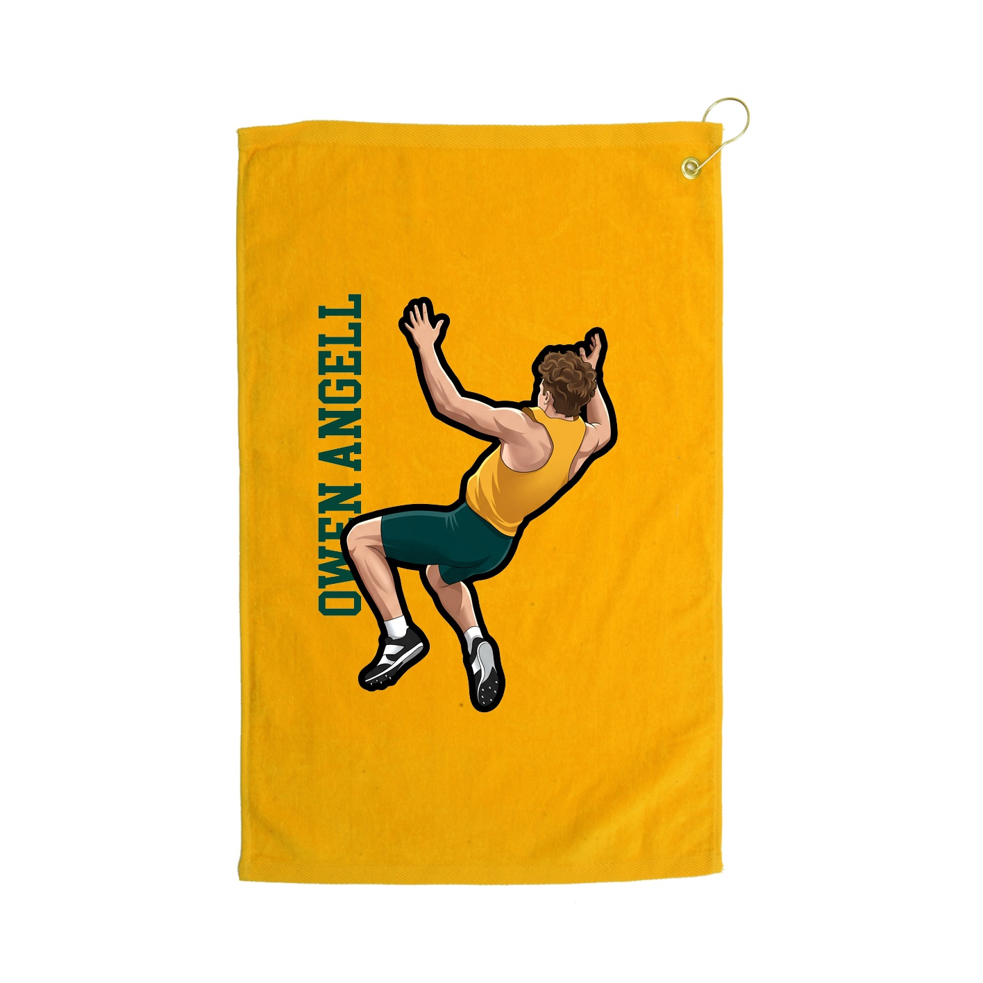 Golf Towel — Name Vertical in Gold