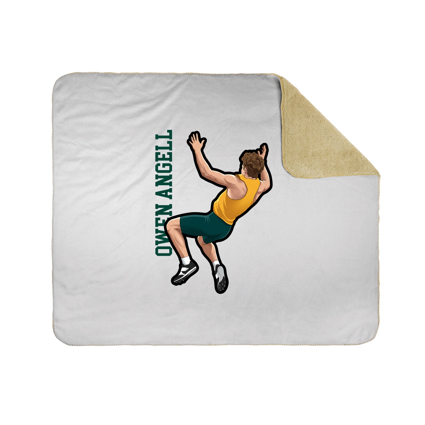 Throw Blanket — Name Vertical in White