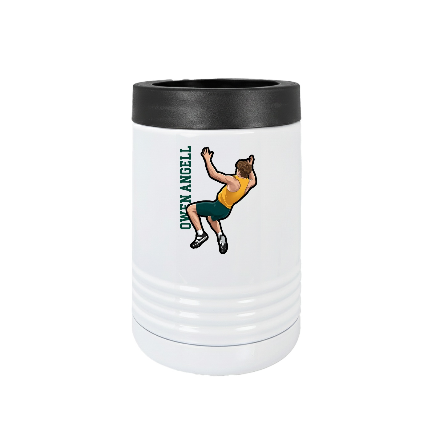 Beverage Holder — Name Vertical in White
